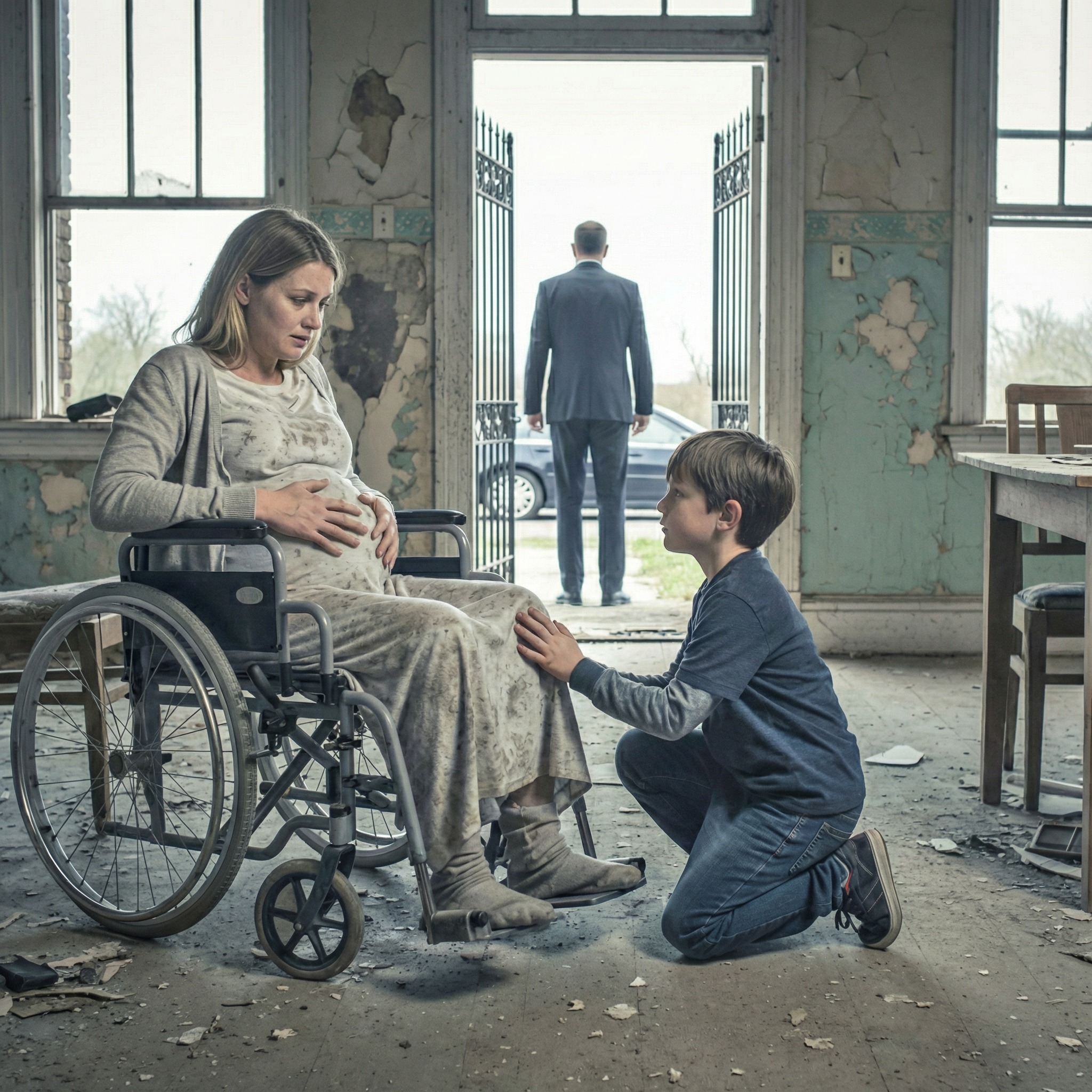 “You’re not my priority anymore.”Cold Hearted Father Turns Away — Leaving His Pregnant Wife In A Wheelchair And Son Kneeling In Tears