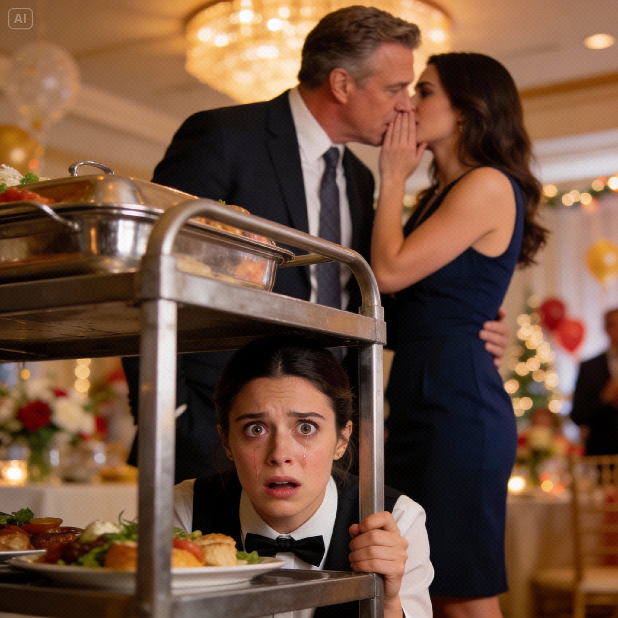 He told me spouses couldn’t attend his promotion party, so I showed up disguised as a waitress.