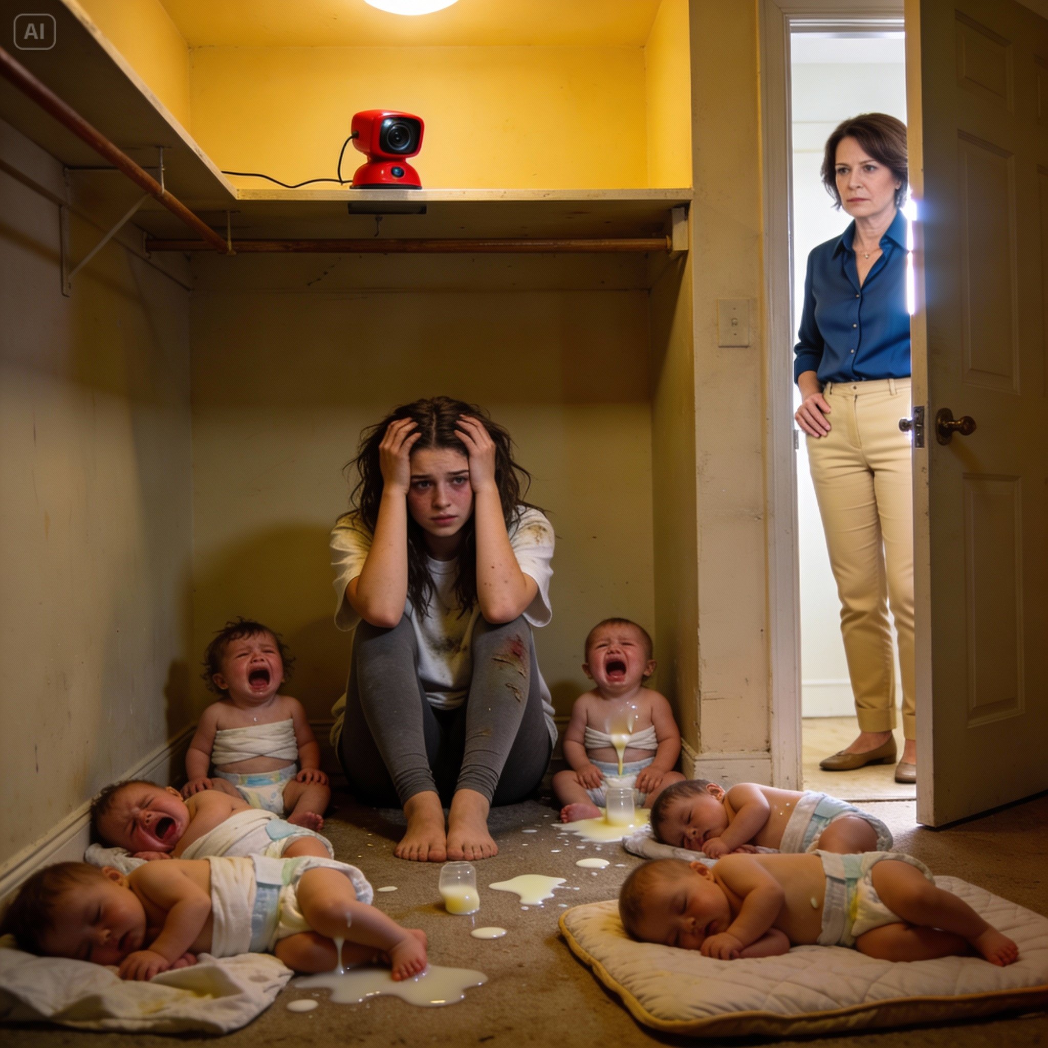 For months, I was locked in a bedroom with six children that weren’t mine. I raised them, fed them, and slept on the floor while my mom watched from the baby monitor. When I finally broke down, she said, ‘Welcome to adulthood.’ This morning, she cried in court when her license was revoked — forever.