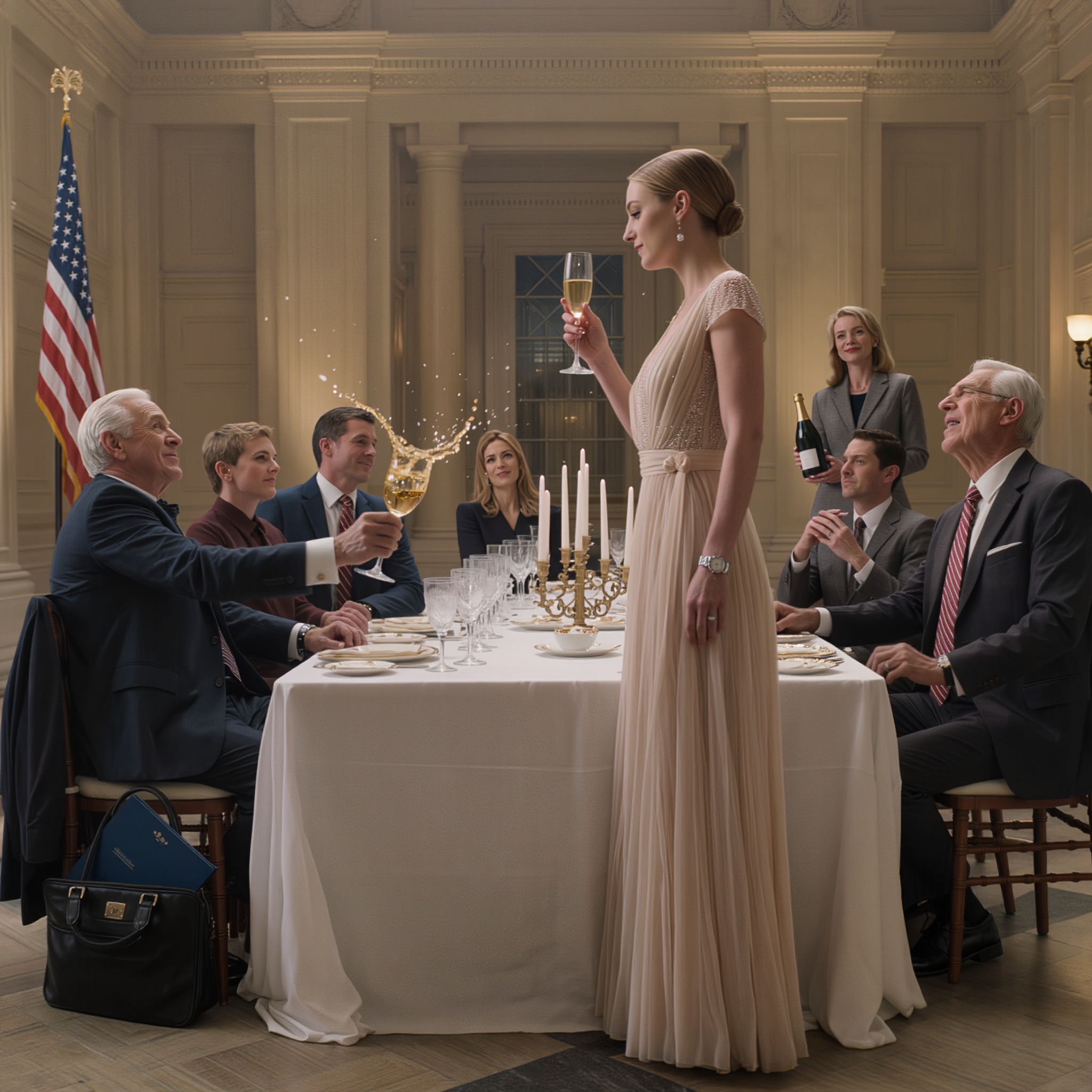 At The Birthday Party, I Thanked My Grandfather For The Watch He Gave Me. He Set His Glass Down Hard And Said, “But I Already Gave You An Apartment, Didn’t I?” My Brother And Sister-In-Law Nearly Choked On Their Wine. My Mom Added, Ice-Cold, “Don’t Pretend You Don’t Know. Ungrateful People Don’t Deserve Much.” Then A Sharp Thud Cut Through The Room—Someone Had Slammed A Hand On The Table.