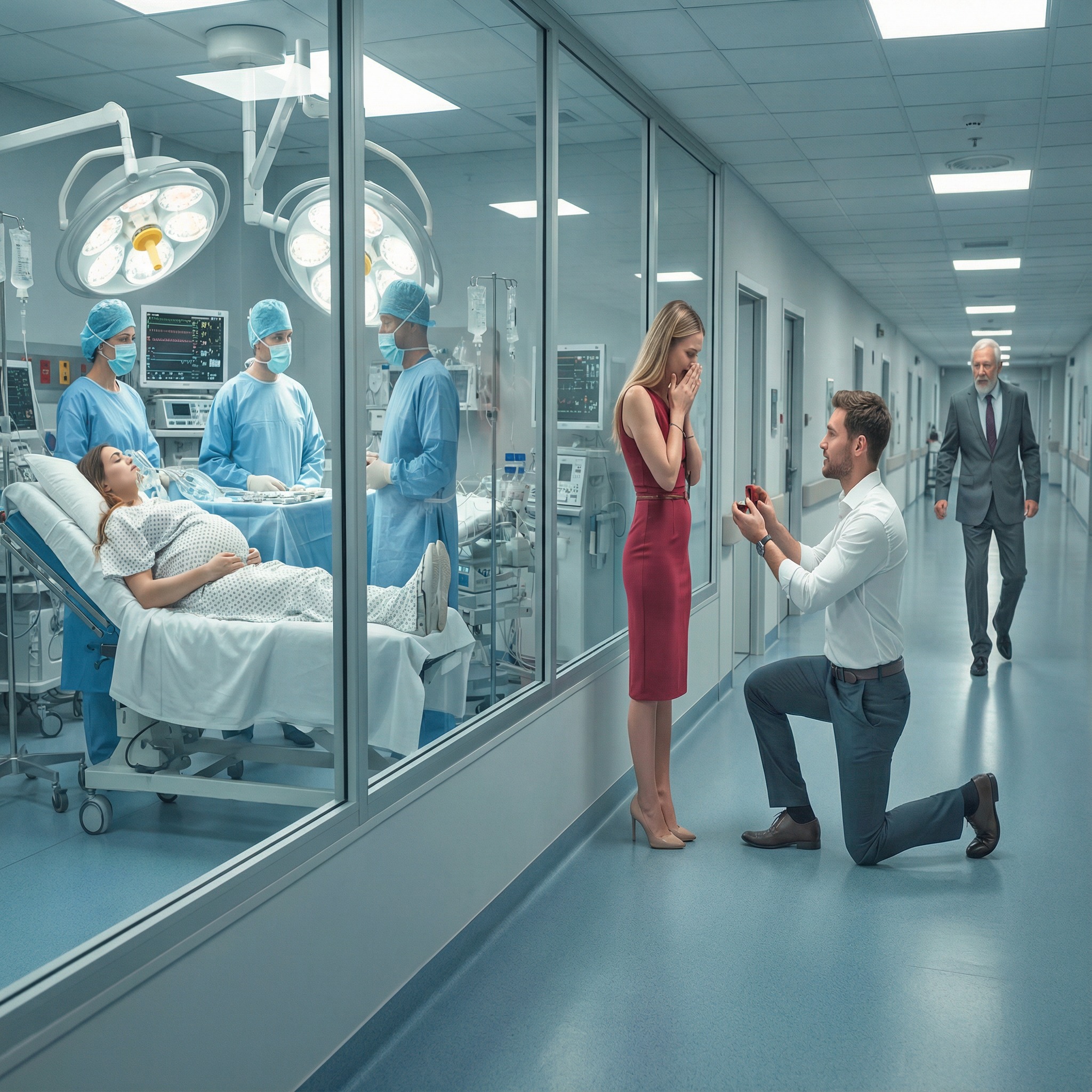 “This is the woman I choose,”While His Pregnant Wife Was Rushed Into Surgery — He Proposed To His Mistress As Her Father Watched