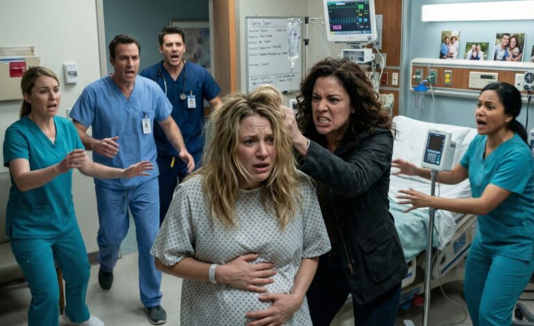 I was lying in the hospital bed, one hand on my pregnant belly, when she stormed in and hissed, “You think carrying his child makes you untouchable?” Before I could scream, she grabbed my hair and shoved me down. Nurses rushed in—but then my father stepped through the door and said calmly, “Get your hands off my daughter.” The room went silent. She had no idea who she’d just attacked.