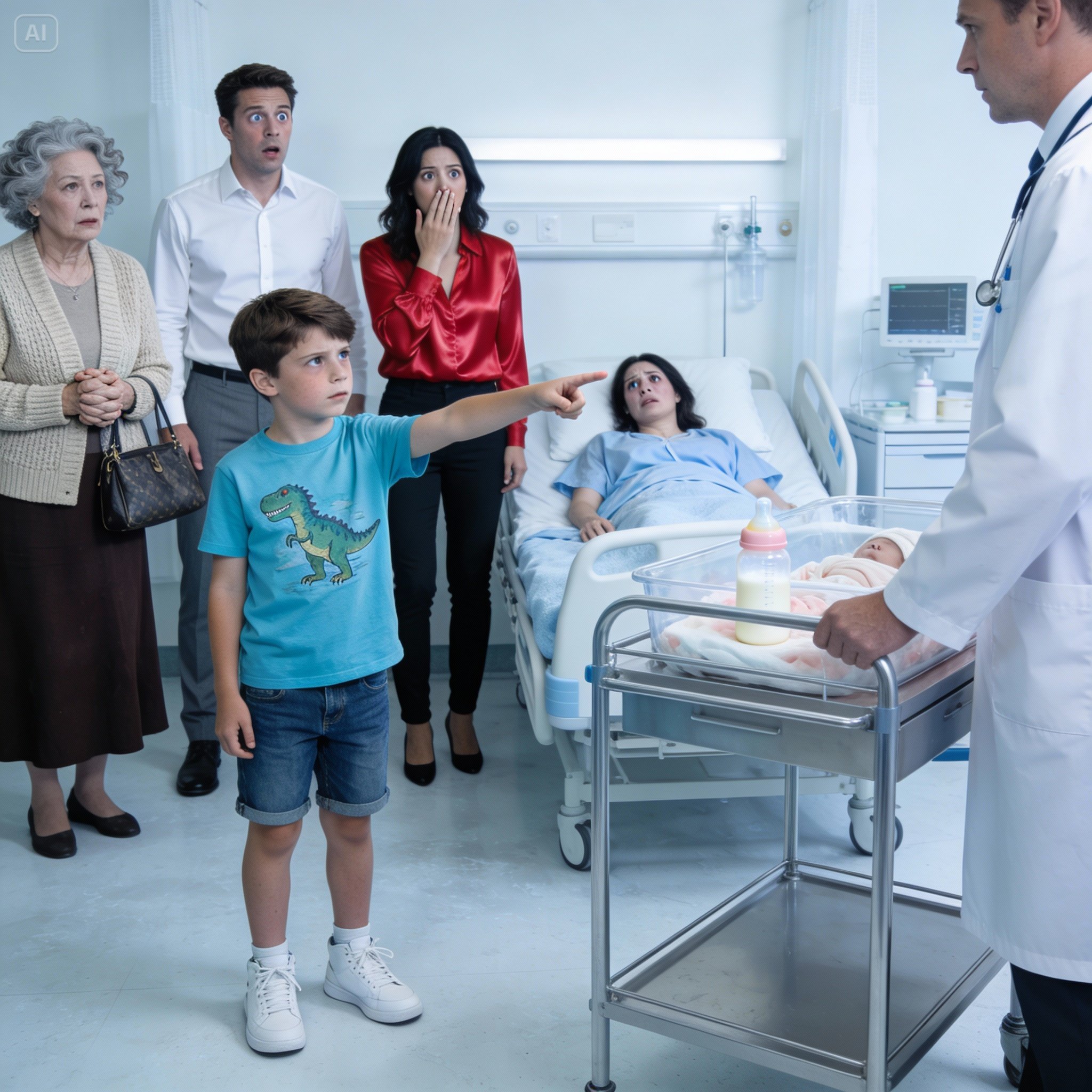 When my newborn ‘passed away’ at the hospital, my mother-in-law whispered, ‘God saved this world from your bloodline.’ My sister-in-law nodded. My husband turned his back on me. Then my 8-year-old son pointed to the nurse’s cart and said, ‘Should I give the doctor what grandma hid in my baby brother’s milk?’ Everyone stopped breathing.