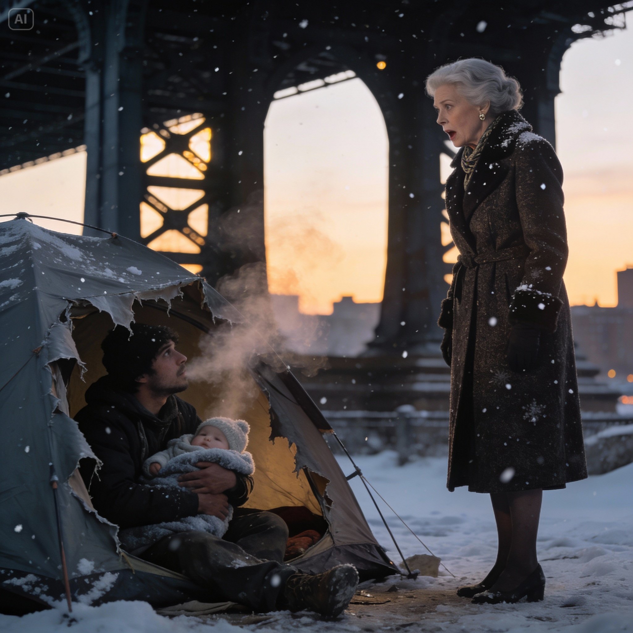 Under a bridge, I found my grandson and his infant struggling to survive. He had always been told I was gone forever. I took them away on my private jet and exposed the hidden truth about his father… and he couldn’t stop crying.