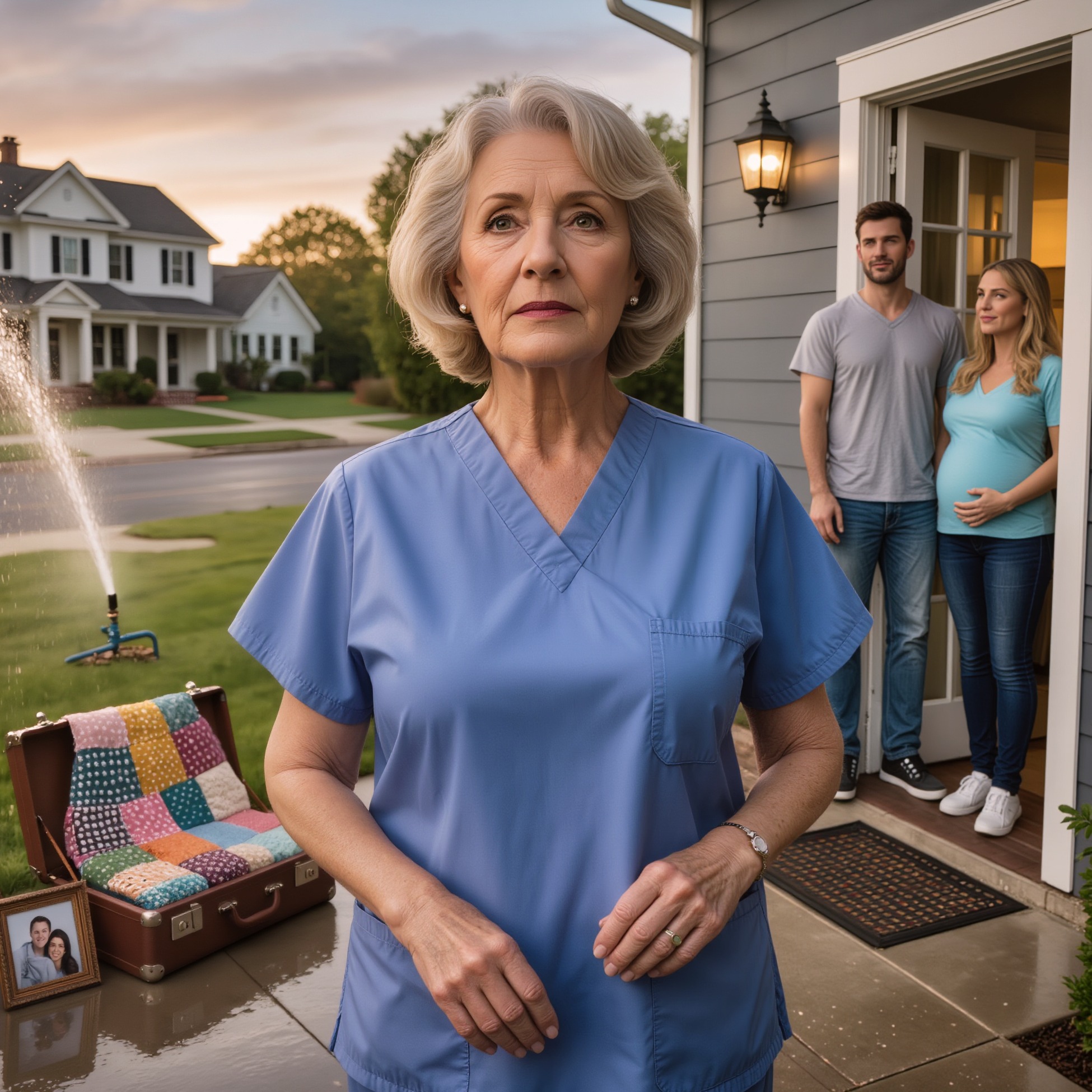 My son kicked me out of the house, threw my suitcase onto the lawn, and even changed the locks—just because his wife didn’t want one more “mouth to feed.” I didn’t cry. I only made one phone call. Less than 20 minutes later, a man showed up. He handed my son a stack of papers. He had no idea… that man was my lawyer. And after he read them… he started screaming.