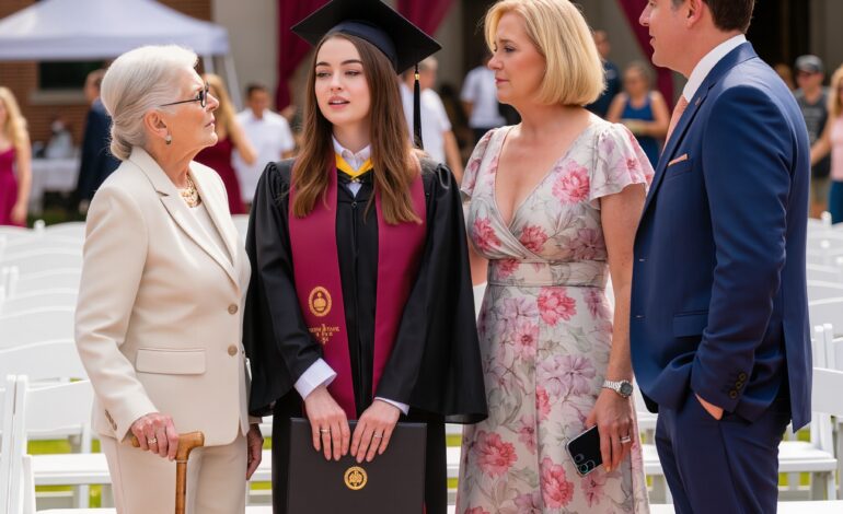 Graduation day. Grandma asked one question: “Where is your $3,000,000 trust?” — I froze — Mom went pale, Dad stared at the grass — 48 hours later, the truth evaporated into view…