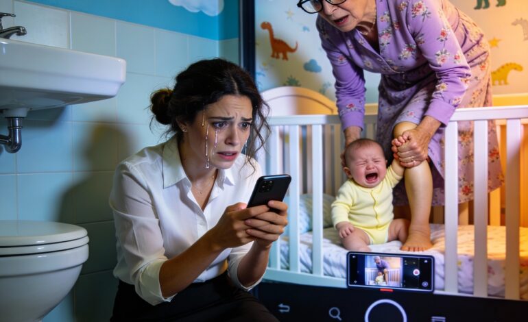 ‘Who usually takes care of your baby during the day?’ the doctor asked with a tense voice. I replied, ‘My mother-in-law. Why?’ He hesitated, then said, ‘Don’t confront her yet. Just… install a camera.’ The next day, I watched the footage—and I dropped to the floor, screaming.