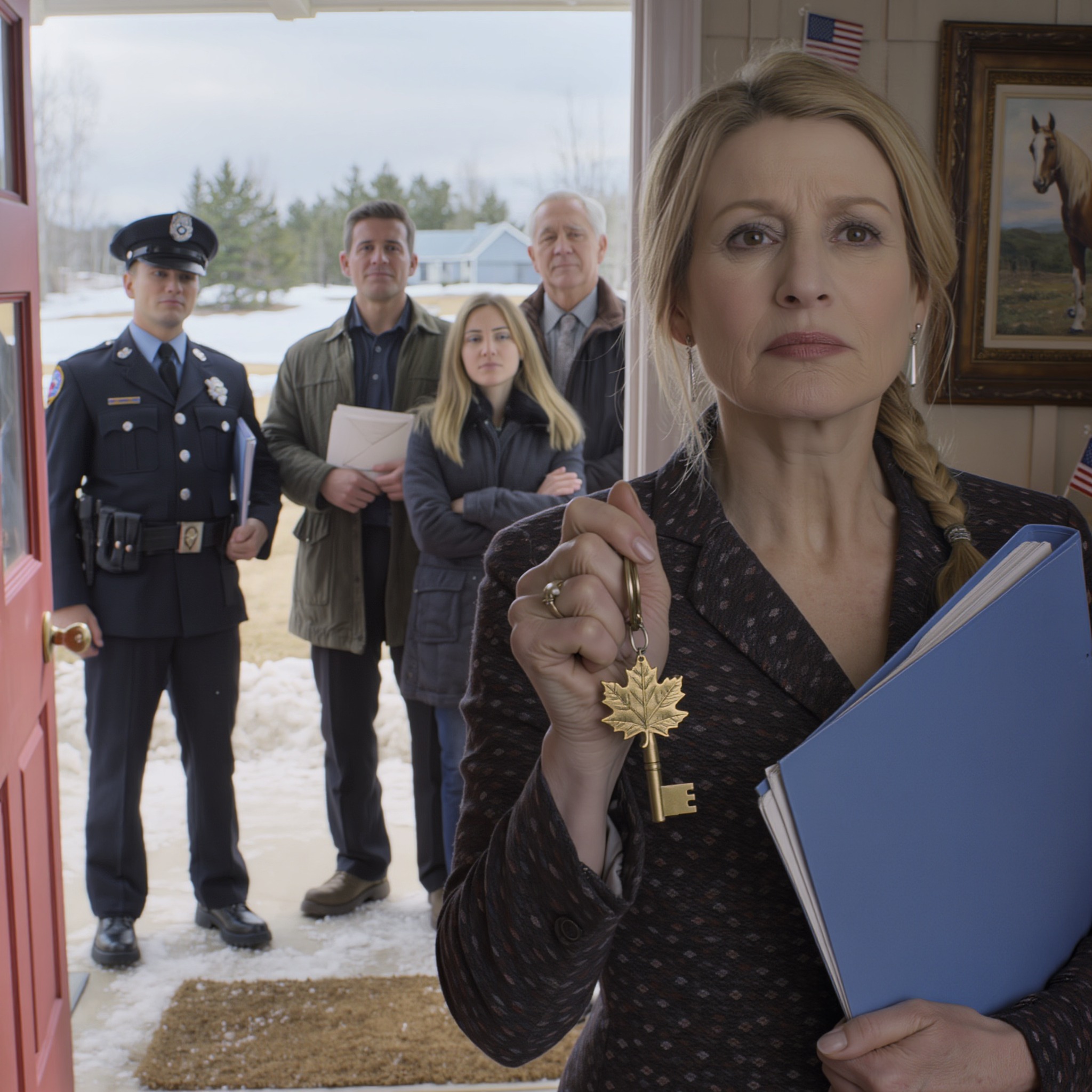 My husband flat-out forbade me for 24 years from going anywhere near his “farm” in Canada—then the day he died suddenly, his lawyer placed an old brass key into my hand and said: “From now on, it’s yours.” I planned to sell it immediately, but out of curiosity I drove to Alberta first. The moment the door opened, I lost my breath… and right then, the sound of tires grinding on gravel rose behind me.