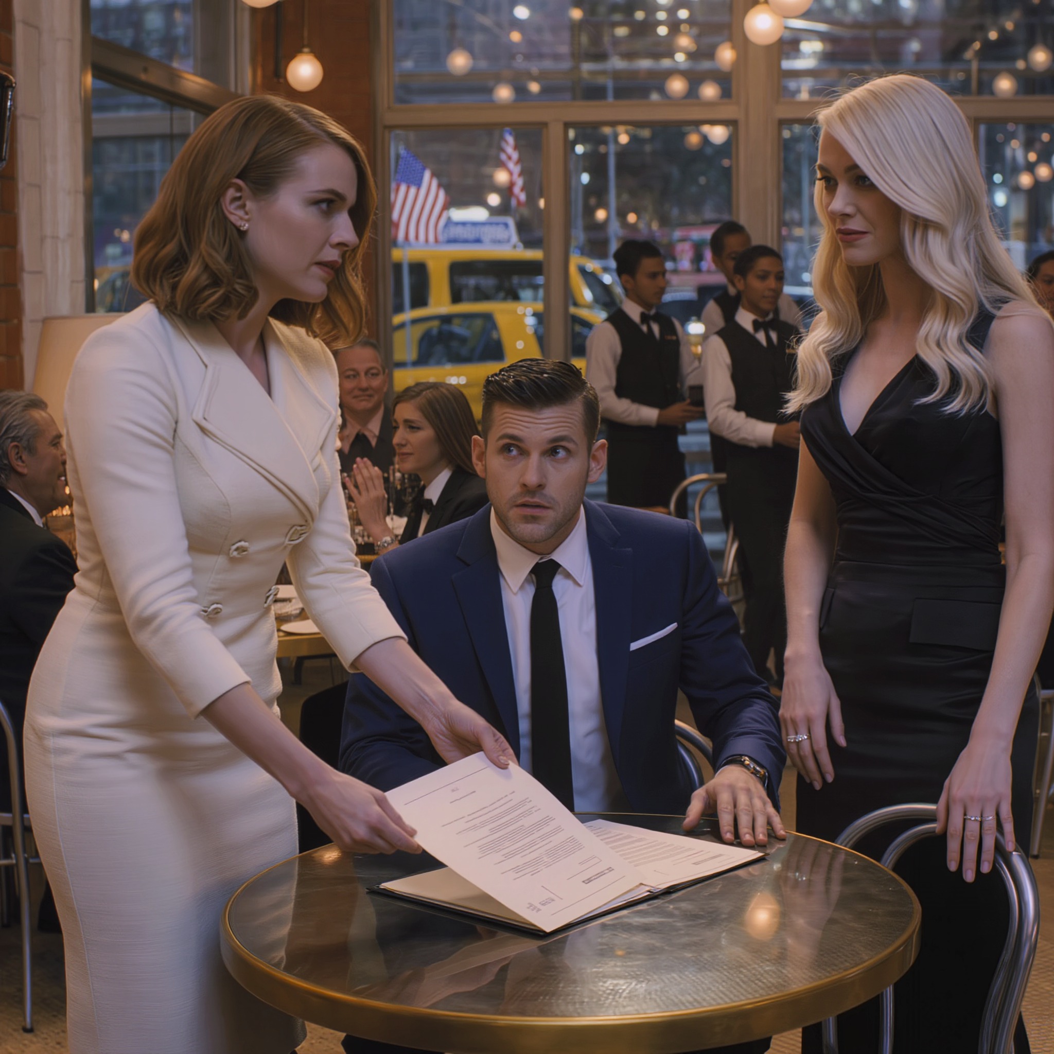 My husband texted me, “I’m stuck at work.” Then the server said, “He’s sitting at table five with—his fiancée.” And in that instant, I realized my marriage hadn’t been falling apart—it had been quietly replaced. That was the moment I decided to do the unthinkable…