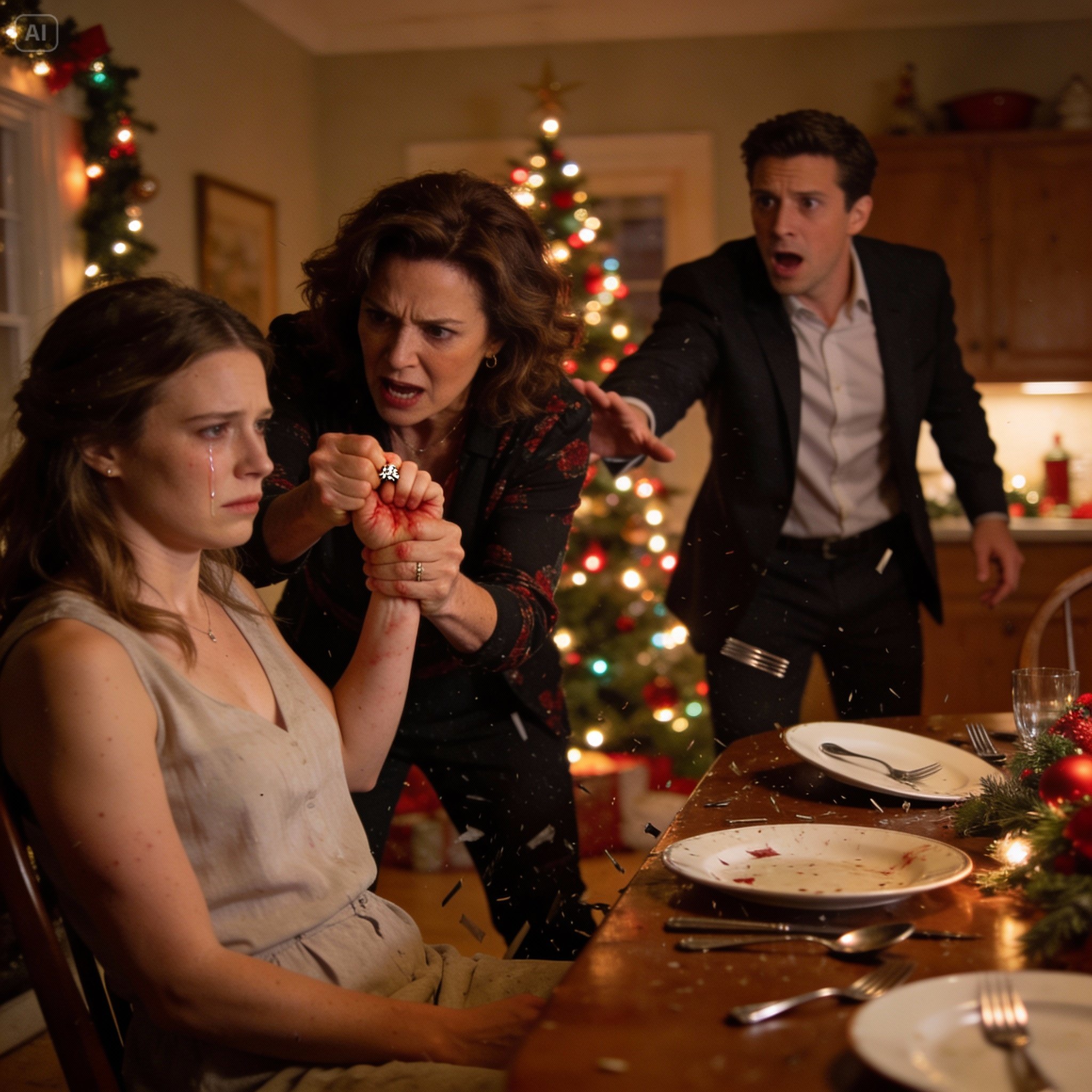 In front of everyone at the holiday table, my mother tried to rip my engagement ring off, accusing me of destroying her dreams and shaming our family. When my fiancé intervened, she screamed that I was never supposed to choose this life. I said nothing and walked away. Eight months later, she reached out, desperate to take back every word.