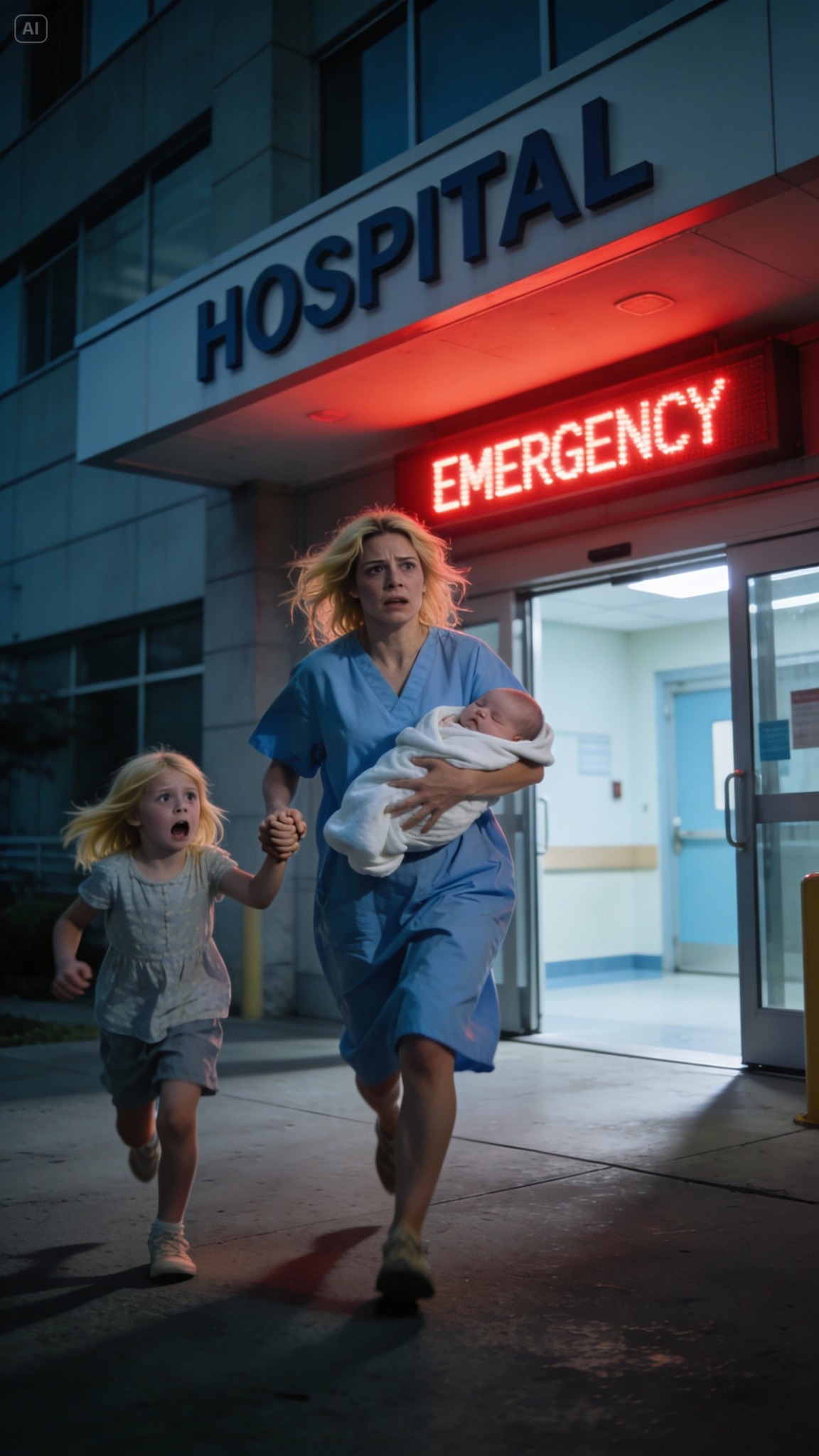 Right after giving birth, I was still lying in my hospital bed when my daughter suddenly rushed in, yelling that we had to leave immediately.