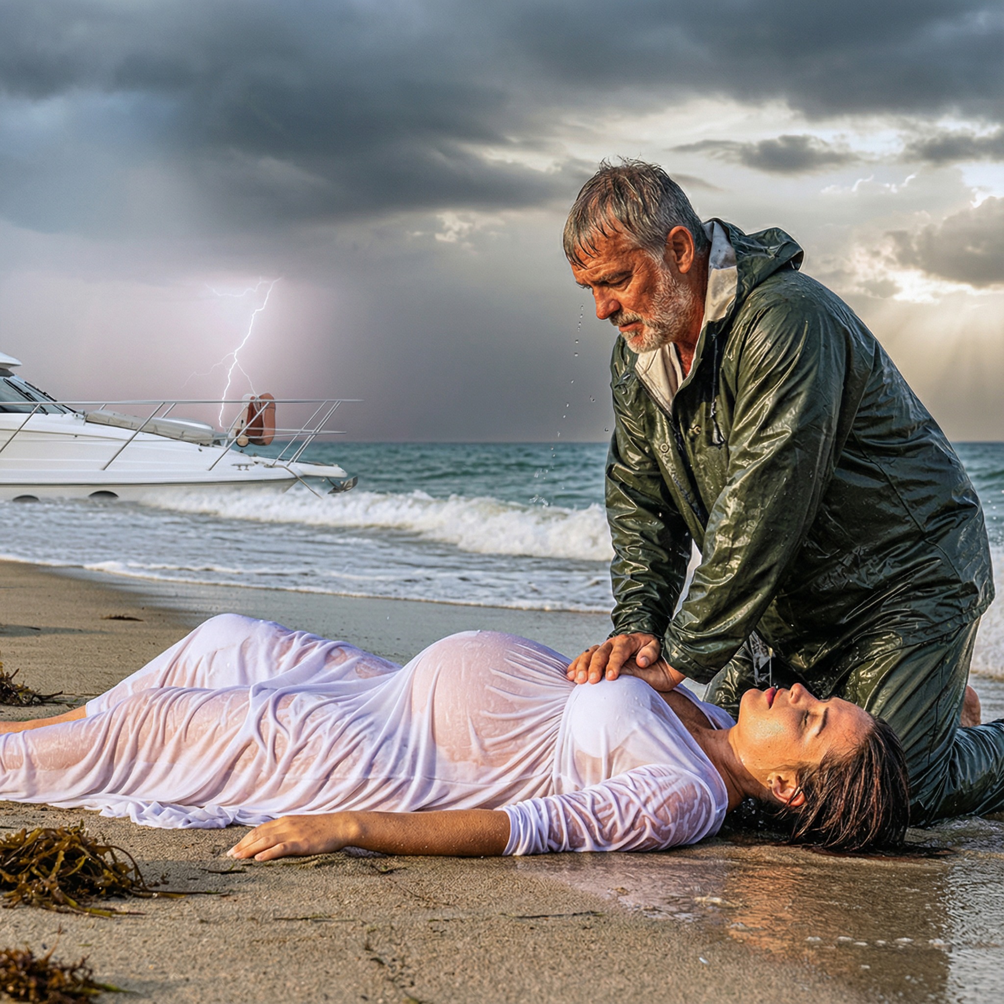 “You won’t survive this night,”Pregnant Wife Thrown Off Yacht by Husband While Mistress Films — Fisherman Steps In to Save He