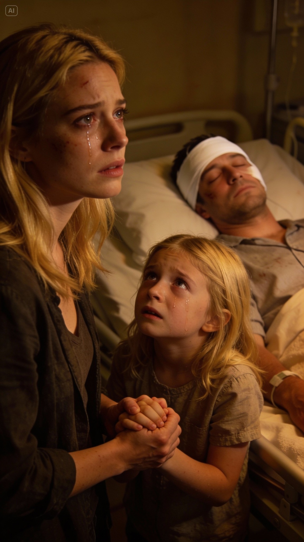 After my husband’s car accident, I hurried to the hospital with my daughter.