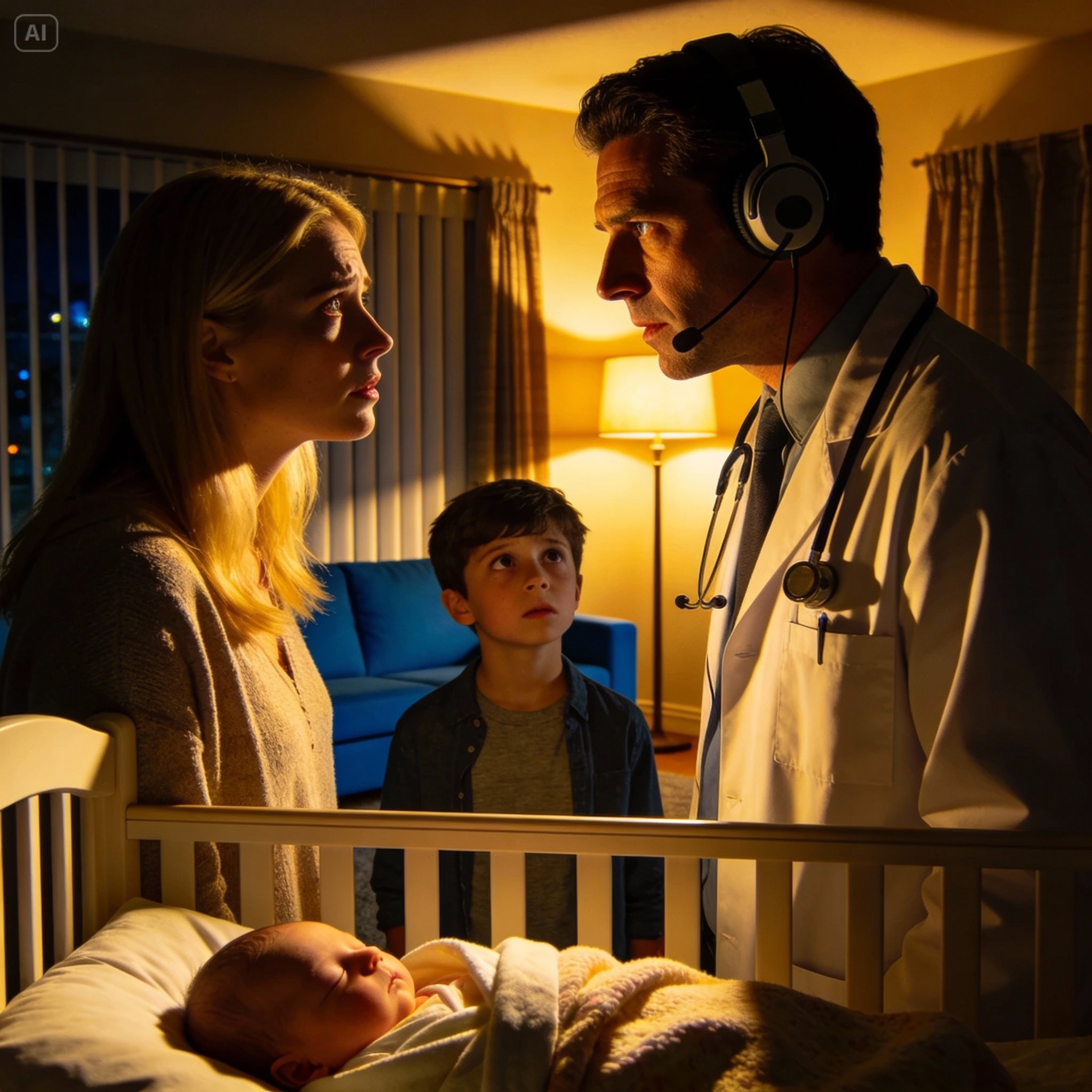 Holding my newborn, I froze when my six-year-old insisted the baby wasn’t part of our family.