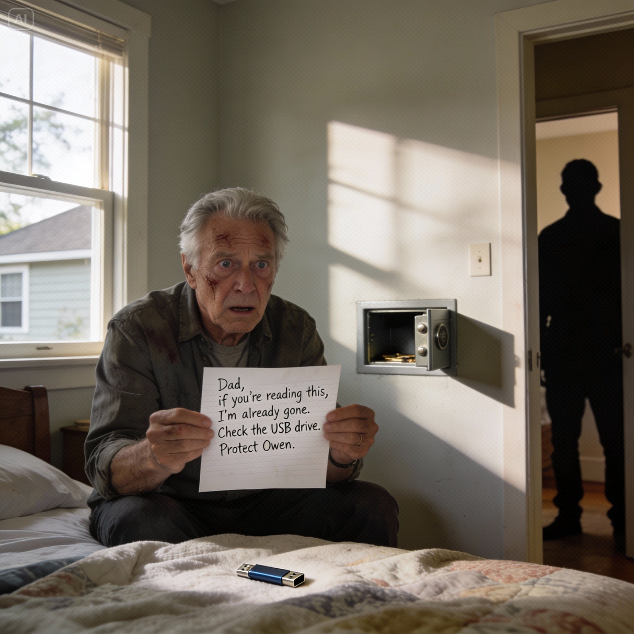 After my daughter’s funeral, true story my son-in-law said “Sell the house now. Move on fast!” But sorting through Sarah’s bedroom, I found a hidden safe with a note inside: “Dad, if you’re reading this, I’m already gone. Check the USB drive. Protect Owen. They killed me.” I opened it, and everything flipped…