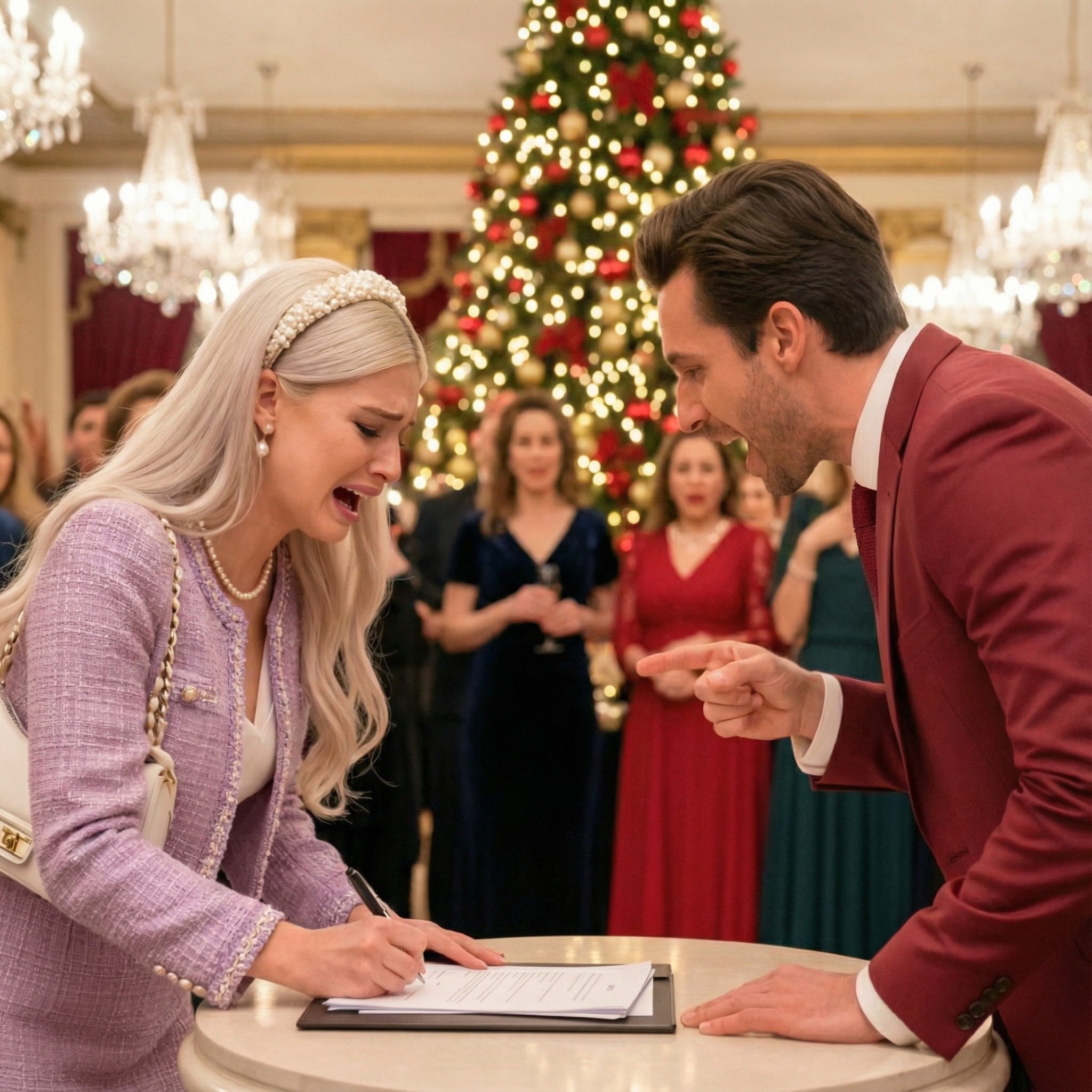 “You’re nothing without my name,”In Tears, She Signs the Divorce Papers at Christmas party—Not Knowing She Is the Billionaire’s…