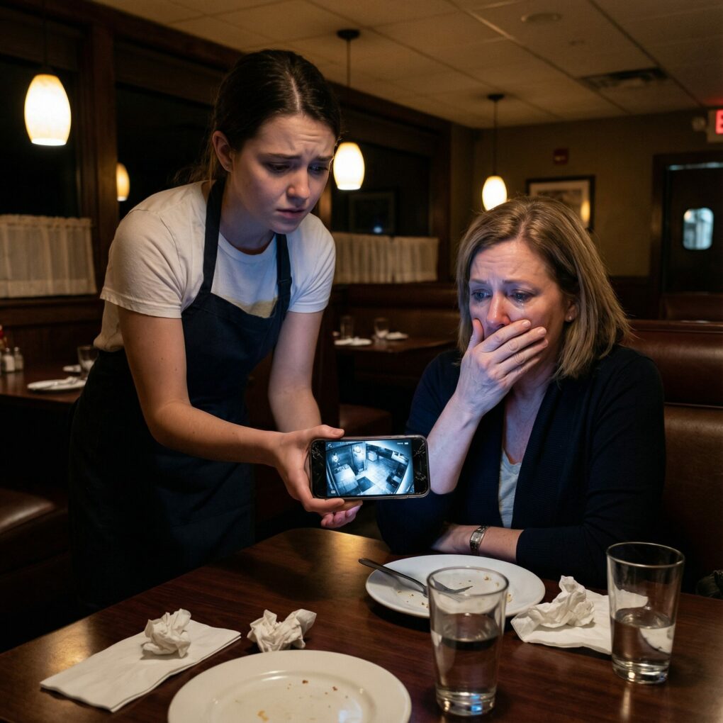 After the family dinner I forgot my phone on the table. When I came back the waitress locked the door and whispered: ‘Be quiet. I’ll show you the camera footage above the table — but promise me you won’t pass out!’. What my son did on that video MADE ME DROP TO MY KNEES… – life magazine