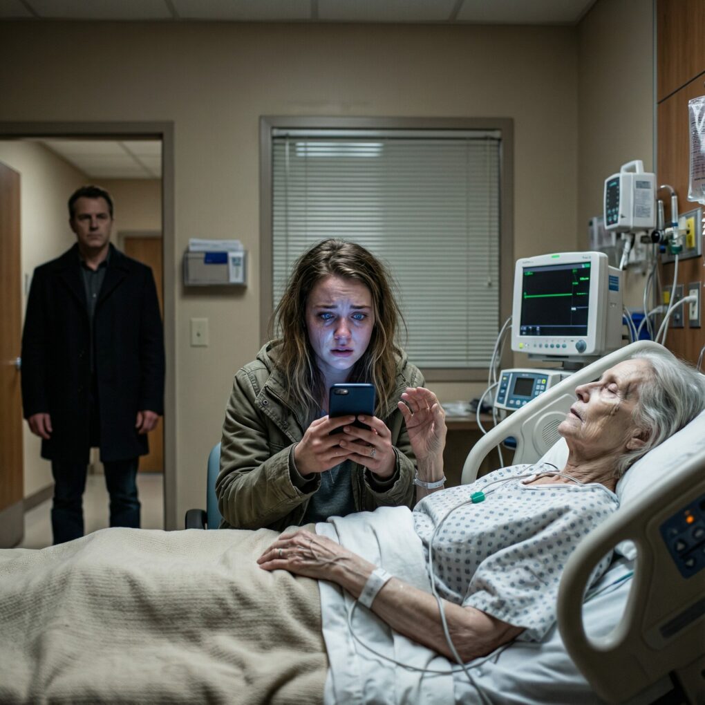 My mother-in-law suddenly collapsed and was rushed to the hospital. Just before her last breath, she whispered: “Run away… stay away from my son…” She slipped the phone into my hand. At that very moment, my husband walked into the room