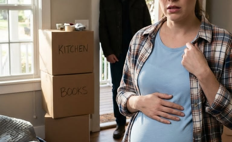 My husband left me home alone while I was about to give birth, joking I could go to the hospital myself. When he returned from his trip… the house was completely empty.