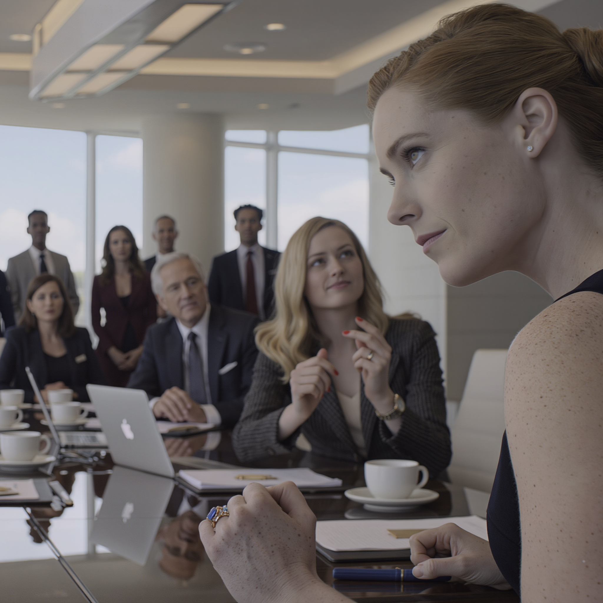 The vice president’s daughter sneered, pointing straight at my hand in the packed meeting room: “A ring from Goodwill, huh? So cute, looks like a toy that fell out of a 25-cent gumball machine”, Twenty people burst out laughing – three hours later, the billionaire client took one look at it, went pale, his voice shaking as he asked, “Who gave you that ring?”, then turned to the leadership and said one sentence that left the whole company dead silent.