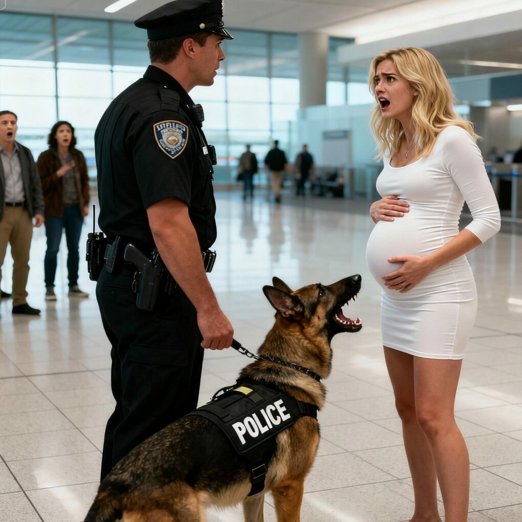 A dog barks frantically at a pregnant woman in an airport—and the truth security uncovers is staggering…😱