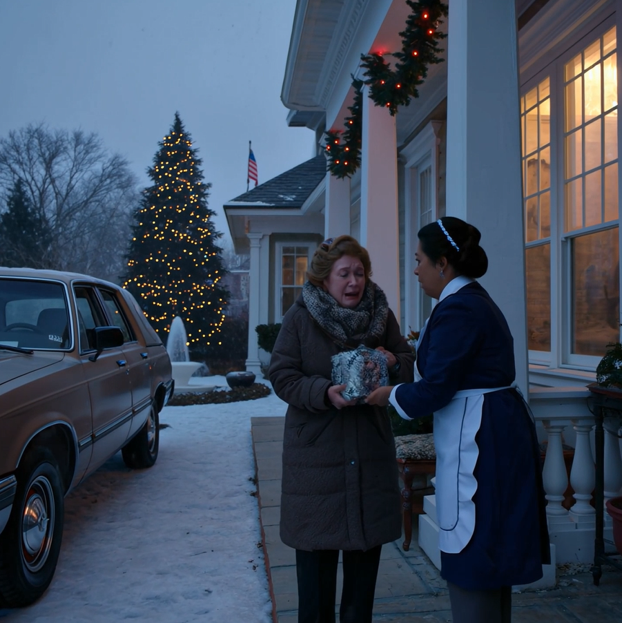My son invited me to Christmas dinner after a year of not speaking to me. When I arrived at his house, the maid stopped me and whispered, “Don’t go in. Leave immediately!” I trusted her. I ran to my car. Five minutes later…