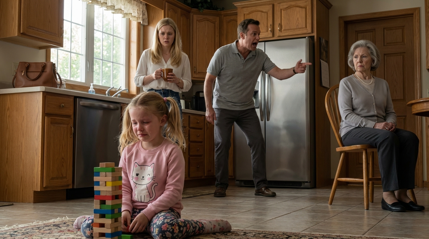 My husband said, ‘She’s too slow to be mine.’ His mother told me to replace her. I stayed silent. But on her birthday, my daughter gave him a card — and what she taped inside made him freeze in front of everyone.