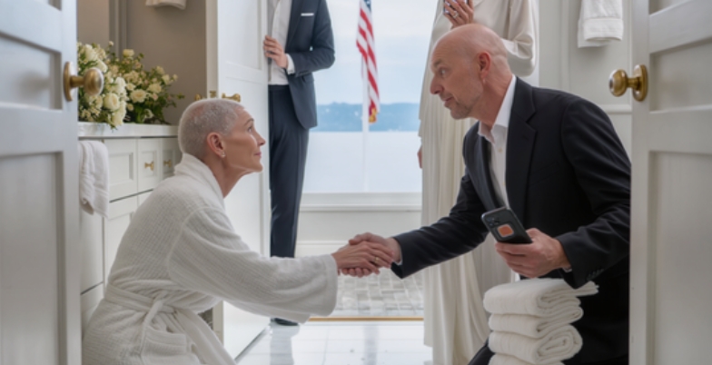 On The Wedding Morning, I Opened The Bathroom Door And Saw My Wife Frozen In Front Of The Mirror, Her Silver Hair Gone—While My Daughter-In-Law Laughed As She Filmed, Calling It A “Joke.” I Stayed Silent Until The Consequences Came… And She Began To Tremble…