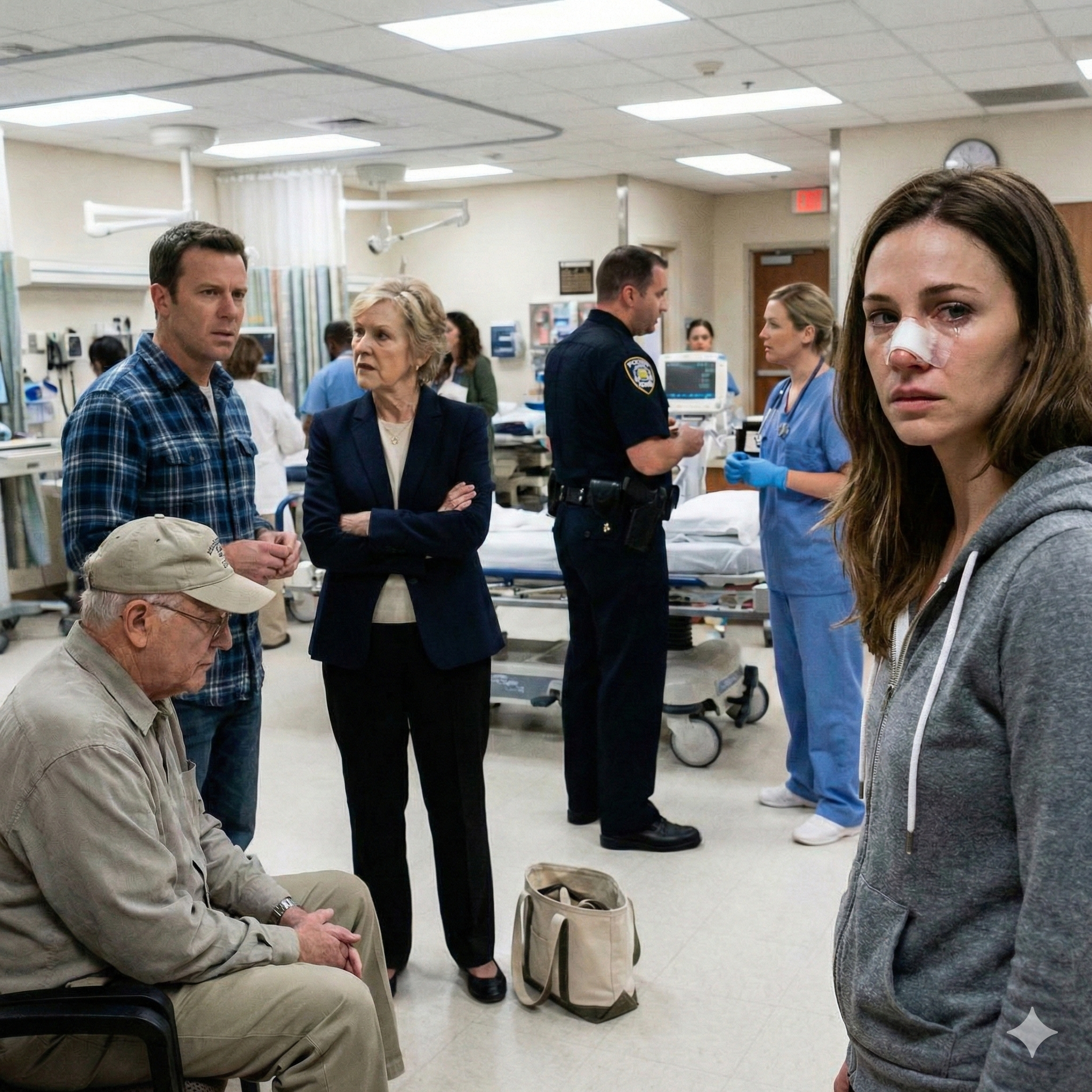 My husband shoved me against the refrigerator, then kicked me so hard with his knee that my nose broke. I was bleeding, trembling, and reached for my phone—until my mother-in-law snatched it away. “Just a small scratch,” she snapped. And my father-in-law? “Drama queen,” he muttered. They had no idea what I was going to do next.