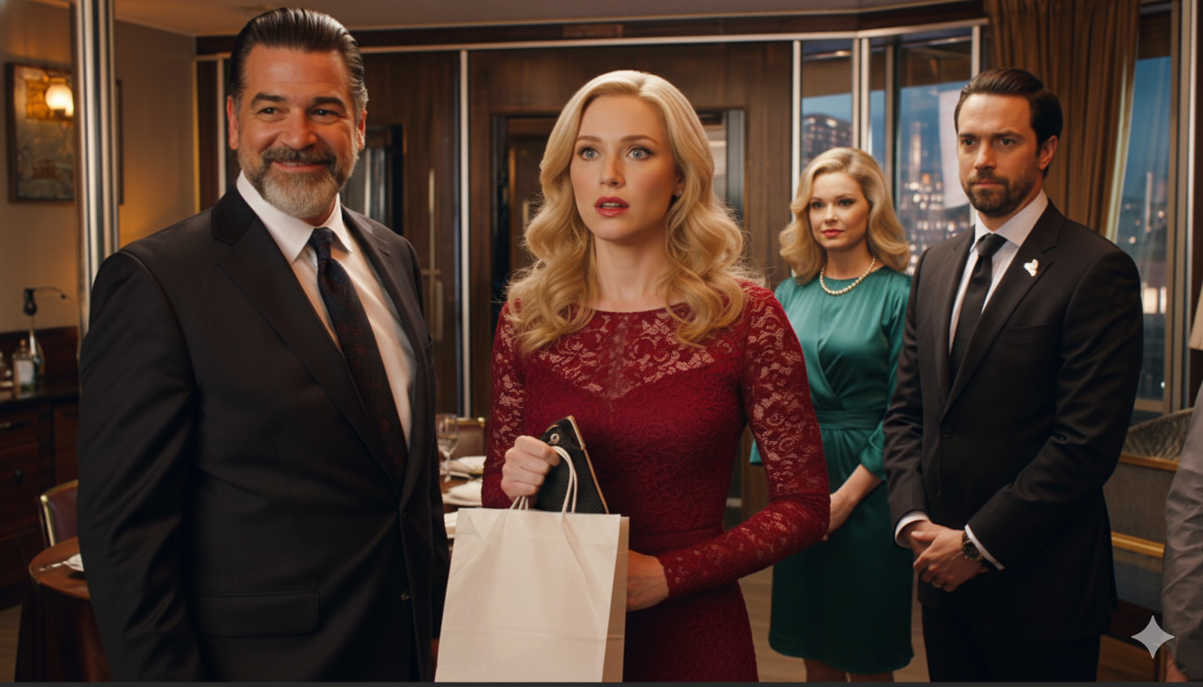 At my dad’s luxury birthday, my brother mocked my “secondhand” dress in front of everyone—then the restaurant owner stopped at our table, looked at me, and said, “It’s an honor to serve you, Miss Ivy,” and the smiles that had been so proud a second ago quietly died.