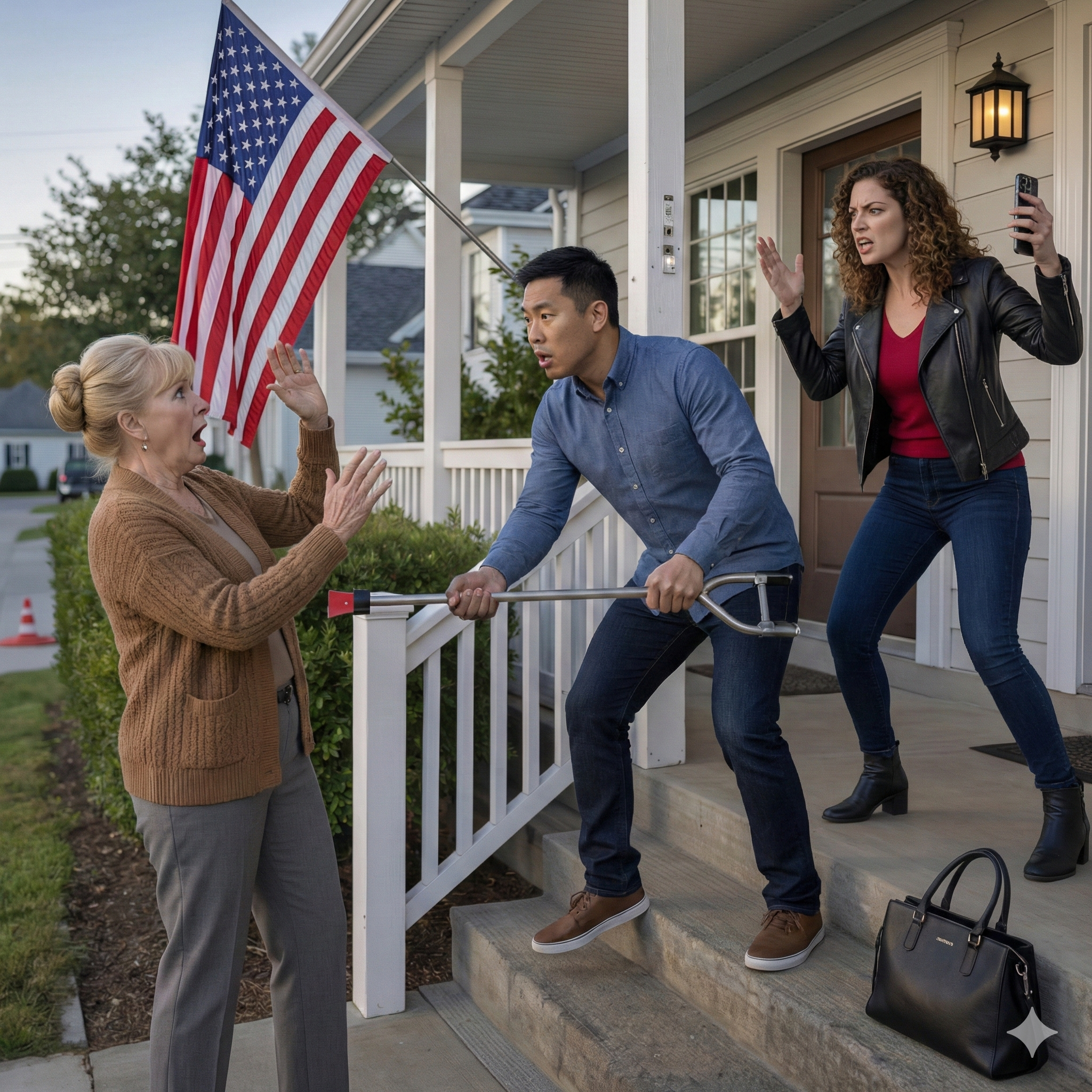 My daughter-in-law was outside my door, screaming and cursing right after I’d changed the locks. Minutes later, my son showed up gripping a crowbar, furious. But what happened next left them both completely stunned.