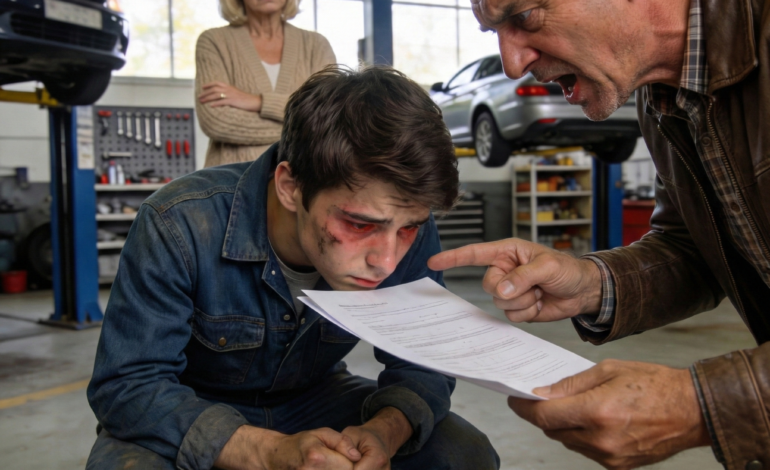 I was fired for fixing a poor old woman’s car for free. “That’s why you’re still poor!” my boss sneered. I went home broke and defeated. Days later, an unknown number called. “I have a job offer for you, but you need to come in for an interview immediately—tonight.” When I arrived, what happened made me freeze. It wasn’t an interview; it was a state-of-the-art auto shop, and my name was on the sign above the door. Turns out the “poor old woman” wasn’t poor—she was…