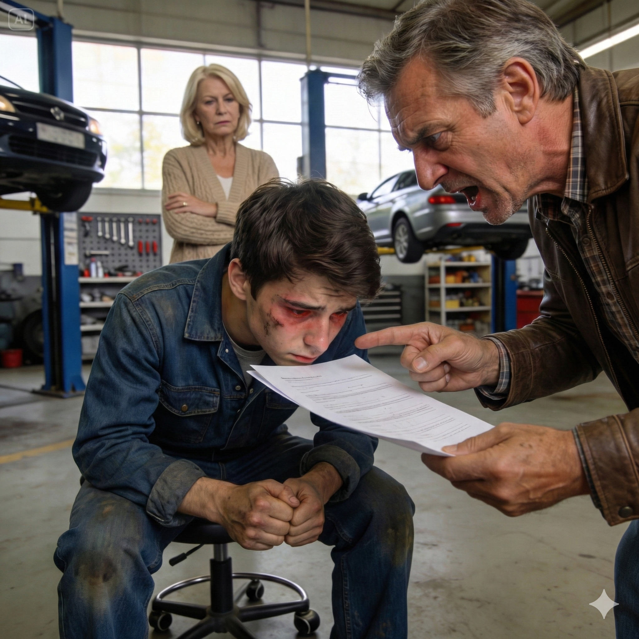 I was fired for fixing a poor old woman’s car for free. “That’s why you’re still poor!” my boss sneered. I went home broke and defeated. Days later, an unknown number called. “I have a job offer for you, but you need to come in for an interview immediately—tonight.” When I arrived, what happened made me freeze. It wasn’t an interview; it was a state-of-the-art auto shop, and my name was on the sign above the door. Turns out the “poor old woman” wasn’t poor—she was…