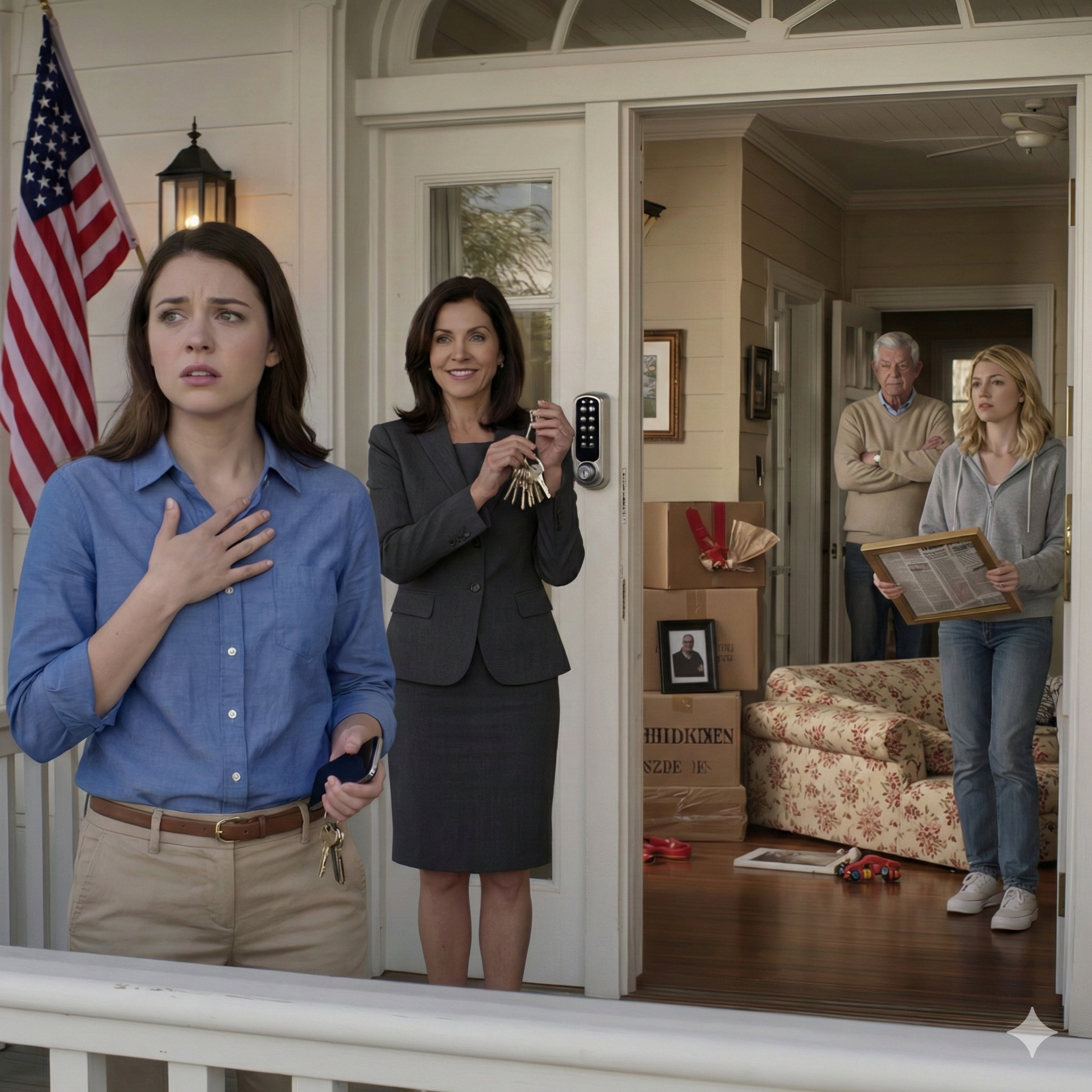 My Mom Stood In My Doorway Holding New Keys And Said, “We’re Giving This House To Your Sister. She Needs It More.” I Said, “The House I Bought With My $150,000 Down Payment?” Dad Chuckled. “Family Homes Belong To The Family, Not You.” The Officer Behind Me Cleared His Throat. “Actually, Ma’am… County Records Show…”