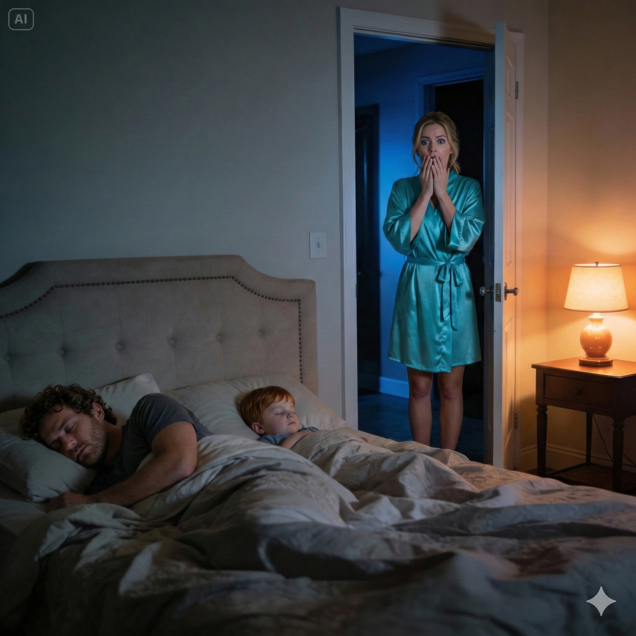 An eight-year-old girl sleeps alone, but every morning she complains that her bed feels “too small.” When her mother checks the security camera at 2 a.m., she breaks down in silent tears…