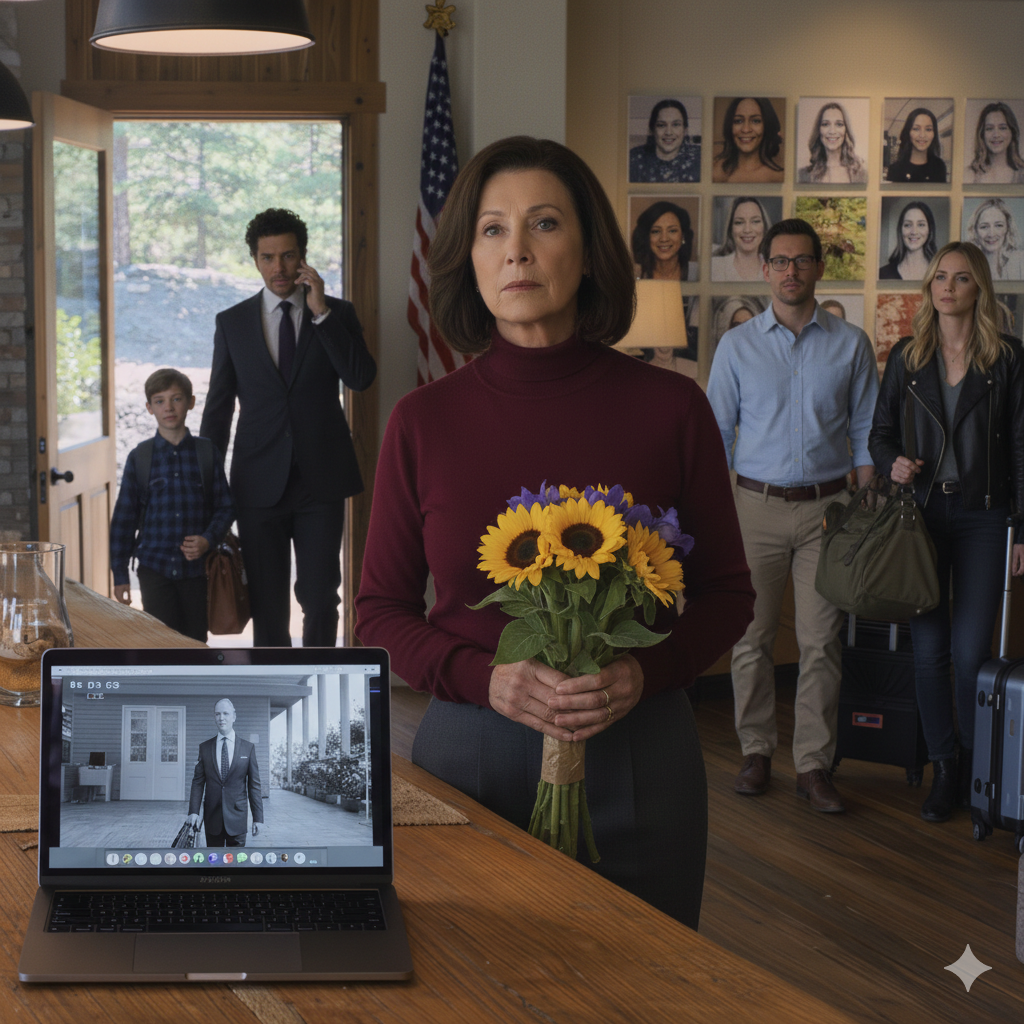 On a quiet mountain morning my son and his wife showed up with suitcases and a stranger in a suit and said, “Mom, we heard you bought a luxury place in the Rockies—let’s reconnect,” but through my own security feed I heard that stranger whisper, “If she refuses, we move her into a facility, call it ‘for her own good,’ and take the land,” and my blood went ice-cold.