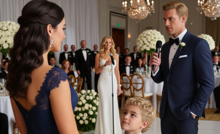 At my sister’s wedding, she turned her toast into a joke about me—and when the groom stood up and reached for the microphone, the entire ballroom went so quiet I could hear my five-year-old swallow. I was still holding my son’s hand when the laughter hit, and I knew we’d crossed a line we couldn’t uncross.