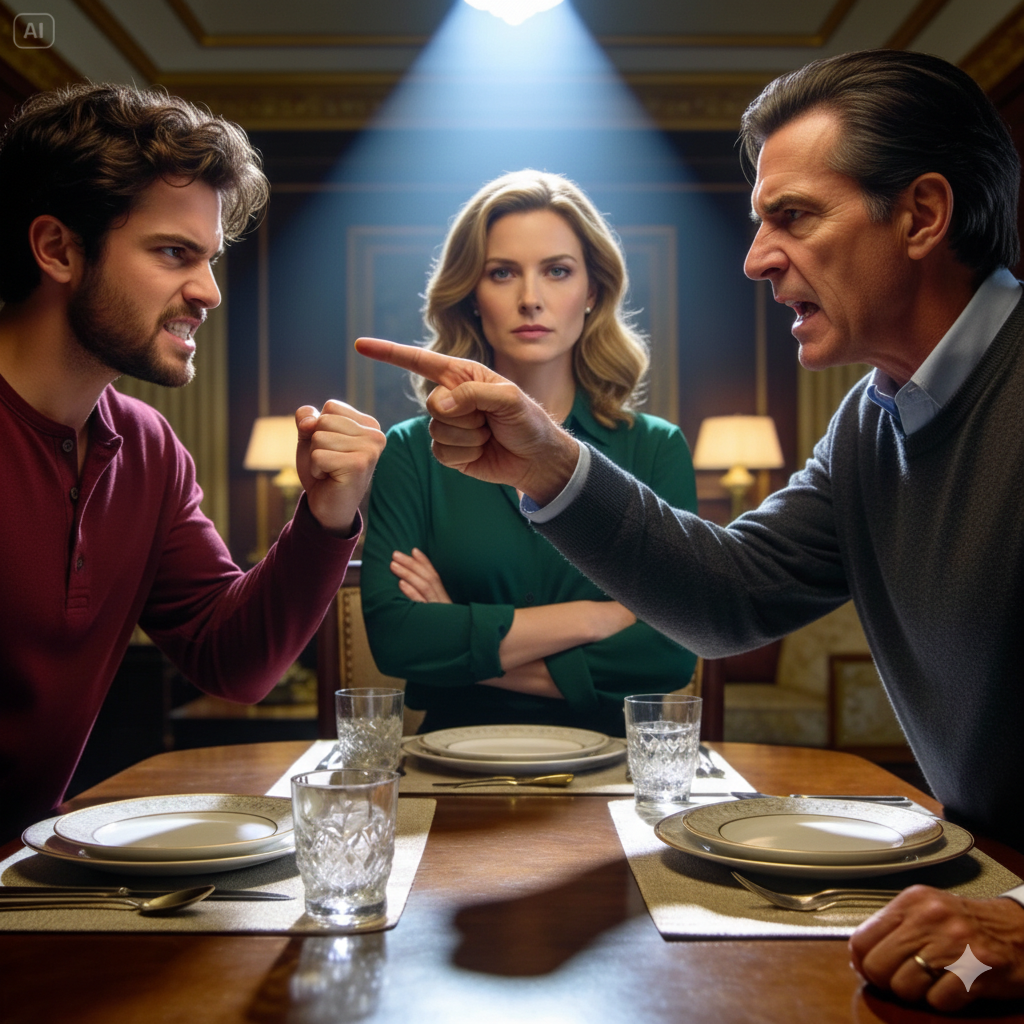 After the accident took my parents, my husband became heartless and controlling. He laughed as he told me no one would ever protect me again. That Sunday afternoon, his boss joined us for dinner. The moment I reached across the table, his boss locked eyes on my earrings and suddenly shouted my daughter, claiming he recognized them from the day his child vanished. Shock filled the room.