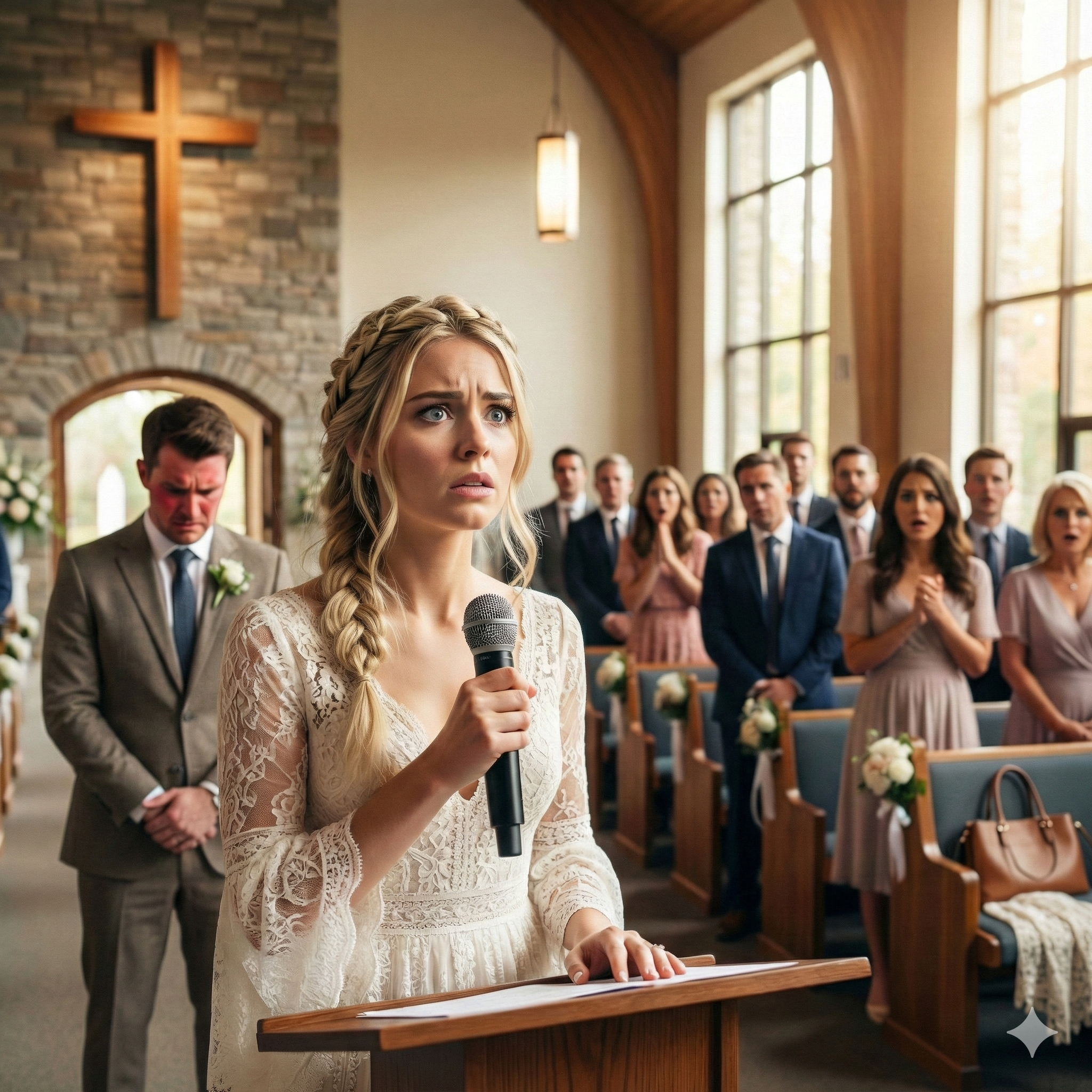I was standing at the altar, my hands trembling in lace, when my future husband leaned in and whispered, “Your family is bankrupt. I don’t need you anymore.” He expected me to shatter. Instead, I reached for the microphone. My heart pounded as the church fell silent. “I need everyone to hear this,” I said. What I revealed next changed everything—and no one was ready for it.