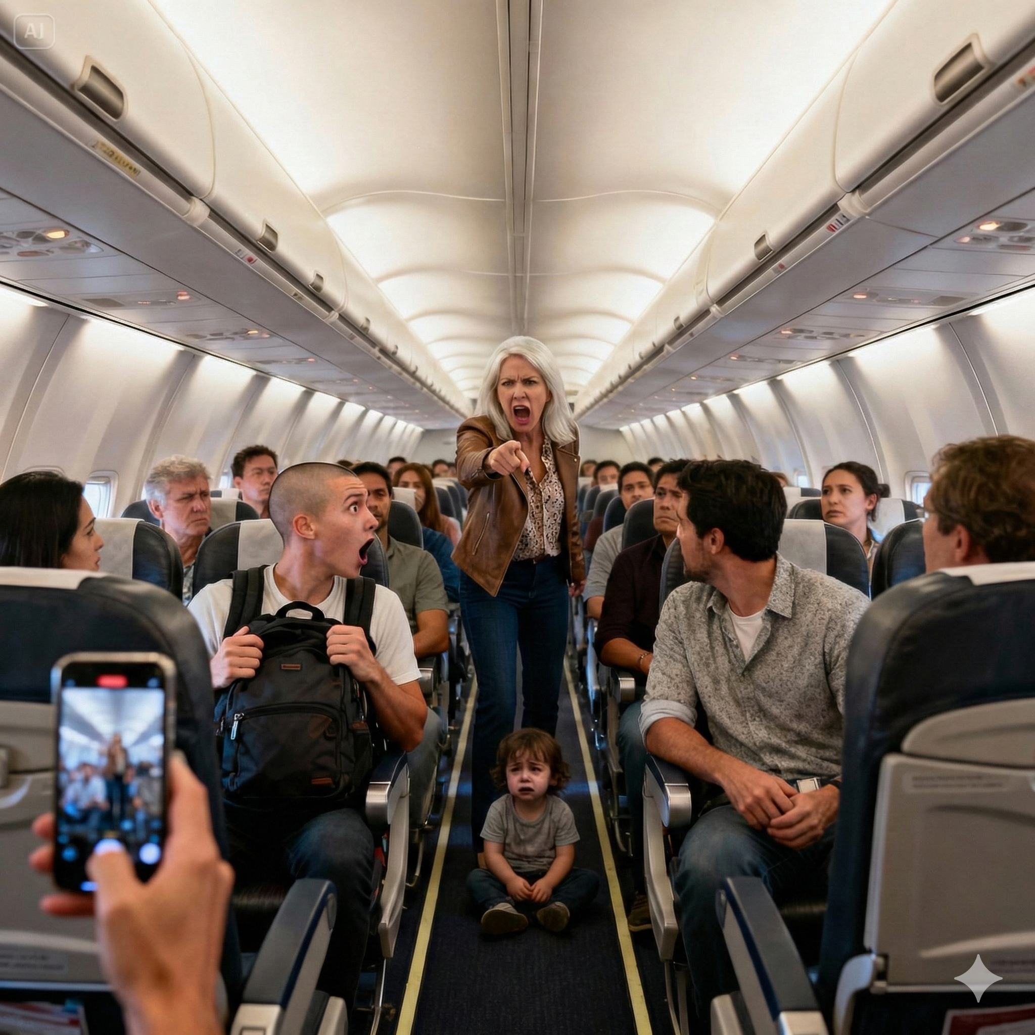 “I don’t care if you’re sick—my child comes first. He deserves your seat!” she screamed. What followed left the entire gate speechless.