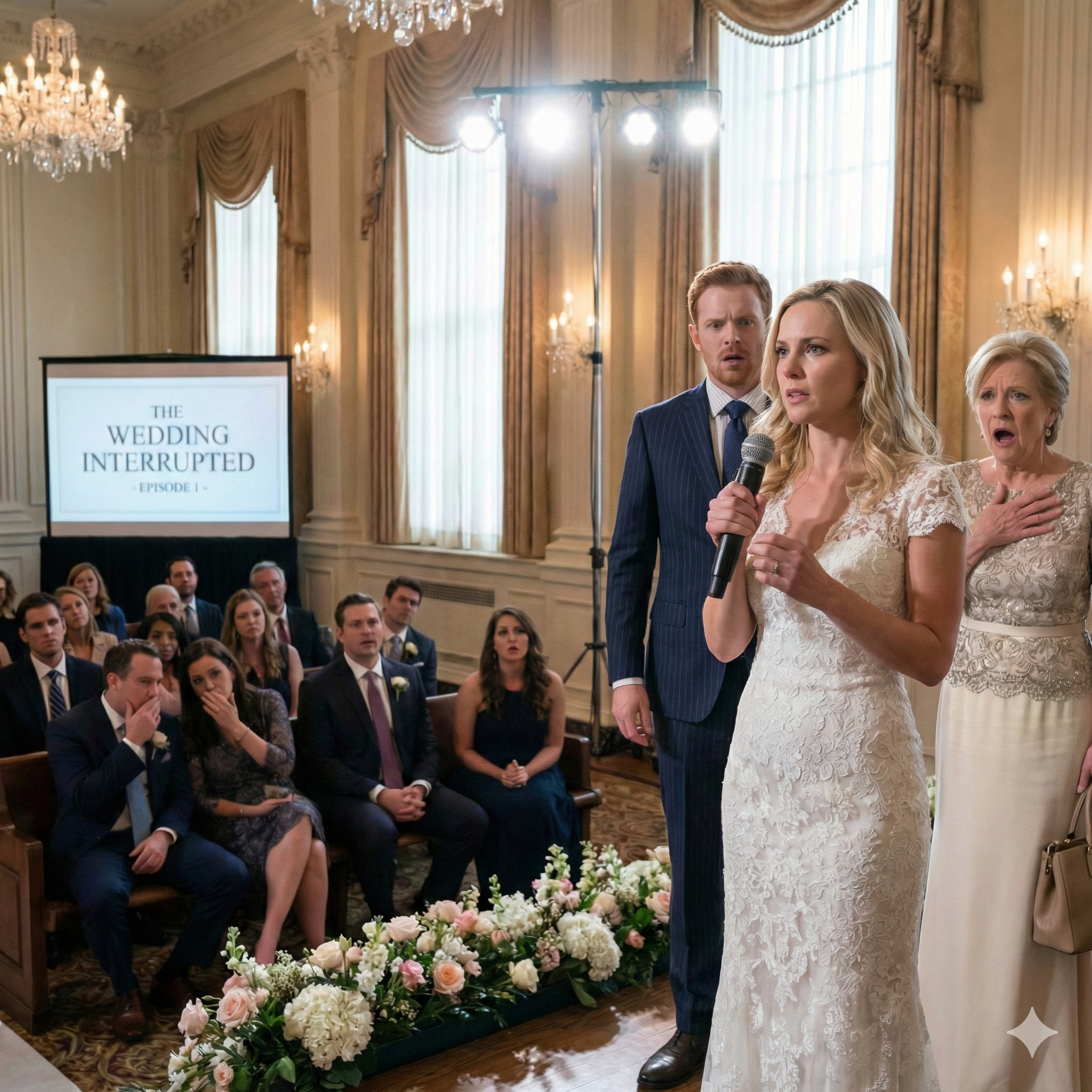 An hour before the wedding, I overheard my fiancé whispering to his mother, “I don’t care about her – I only want her money.” I wiped away my tears, walked up to the altar, and instead of saying “I do,” I said something that made my mother-in-law clutch her chest right there in the hall…