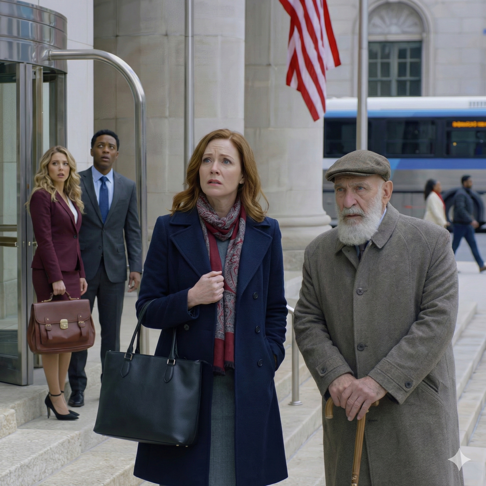 On the morning of my Cook County divorce hearing, I rode the CTA because my lawyer husband had cut me off financially. When an elderly man nearly fell as the bus lurched, I caught him and gave him the only seat. He insisted on walking in with me. Minutes later, in the courthouse lobby, my husband’s confident smile collapsed—because the “old man” was the one name every attorney fears…