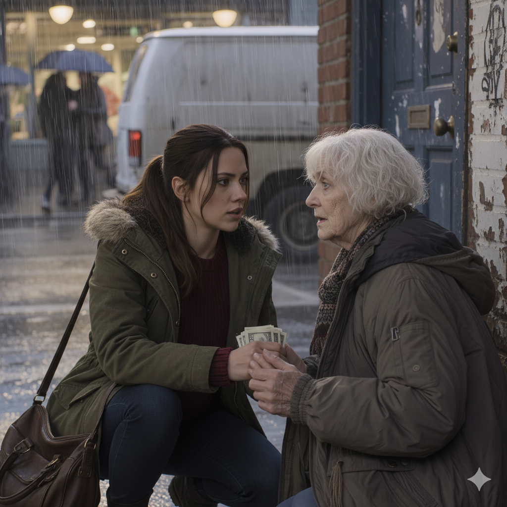 After my divorce, I started a new delivery job, and every day I left a few dollars for an elderly woman on the corner—until she grabbed my wrist and whispered, “You’ve done enough for me. Don’t go home tonight. Get a hotel. Tomorrow, I’ll show you something…”