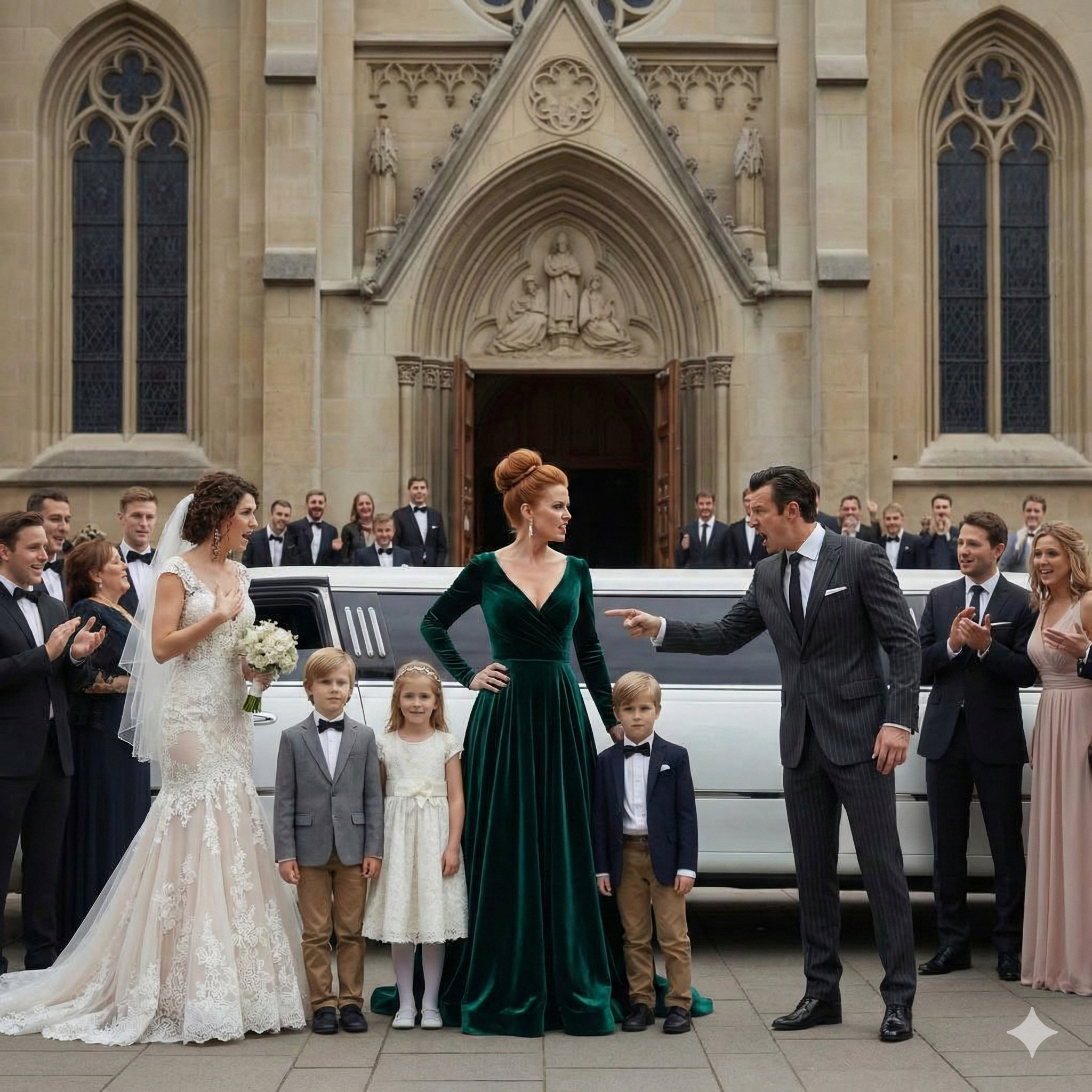 He Invited His “Poor” Ex-Wife to Humiliate Her at His Wedding—Then a Limousine Pulled Up and Three Identical Children Stepped Out