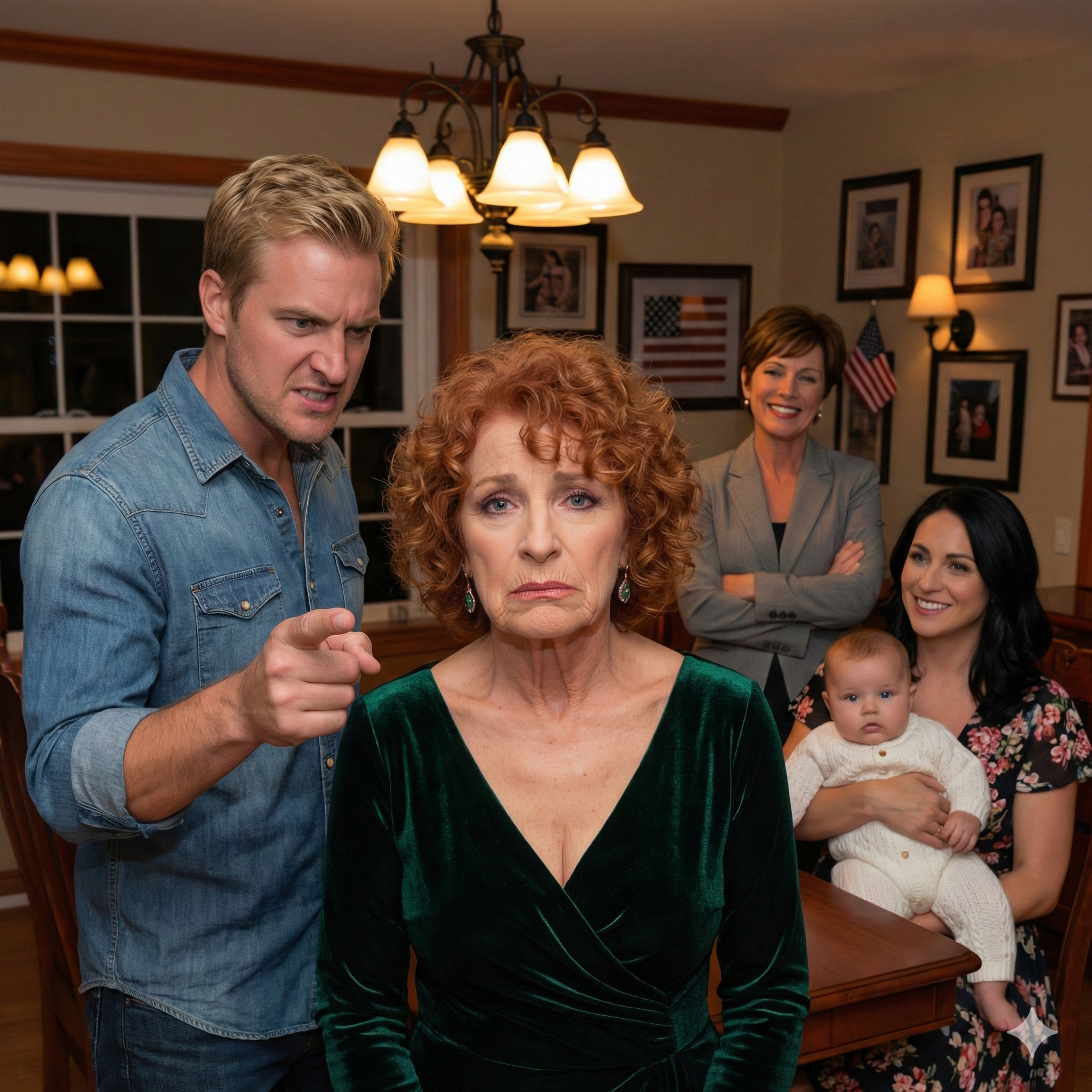 My son leaned across the table and said, “Mom, apologize to my mother-in-law—or get out of my house.” My grandson started to fuss, and Linda smiled like she’d finally cornered me. I didn’t yell or plead; I only felt my late husband’s wedding ring in my palm and understood, in one sharp second, that love in this family now came with terms.