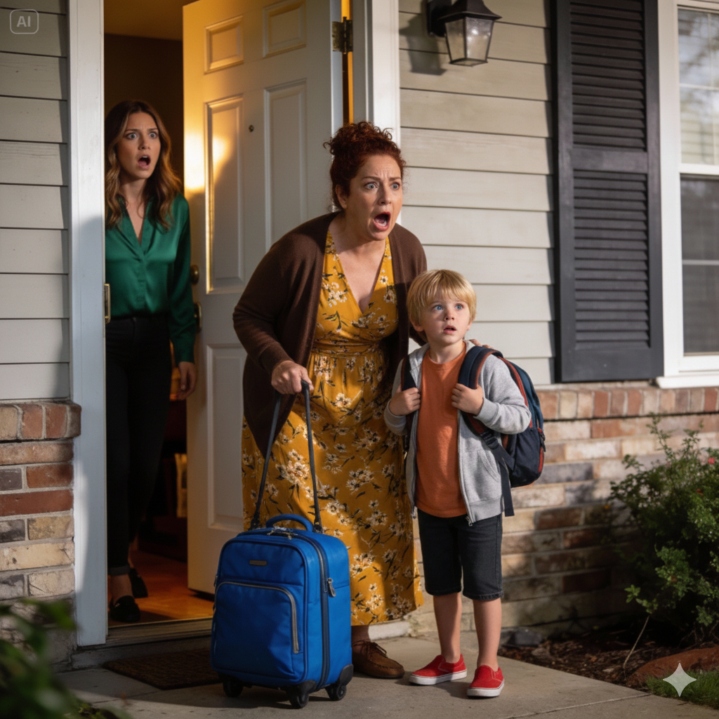 She said she had everything planned and would bring my son along. I trusted her. That night, heavy pounding at the door made my heart race. 