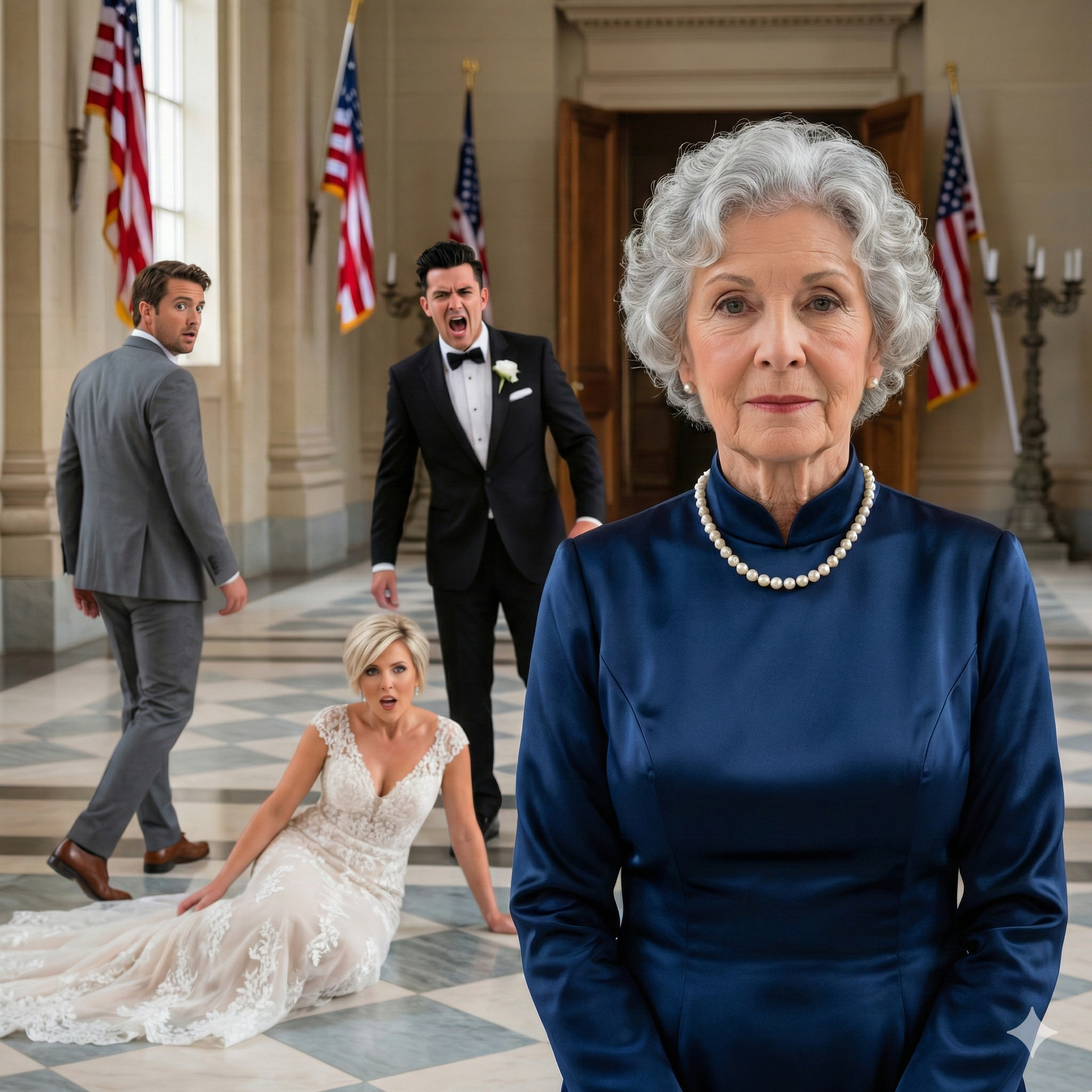 “What are you doing here? You were uninvited yesterday!” my son’s bride snapped—right in the middle of the wedding that I was paying for. I didn’t raise my voice. I just smiled and said, “I’m leaving. But before I go, meet my special guest… an old friend of yours.” The moment she realized who it was, her face turned pale—then she fainted.