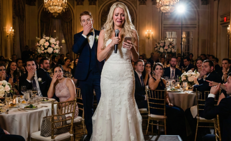 I went to the groom’s room only because I forgot my bracelet. But the moment I opened the door, I heard him call me a “fat pig” and brag that he just needed a few months after the wedding to take my family’s money. I froze—then I hit record. And when I finally stood on that wedding stage, holding the mic, I didn’t say my vows… I exposed everything.