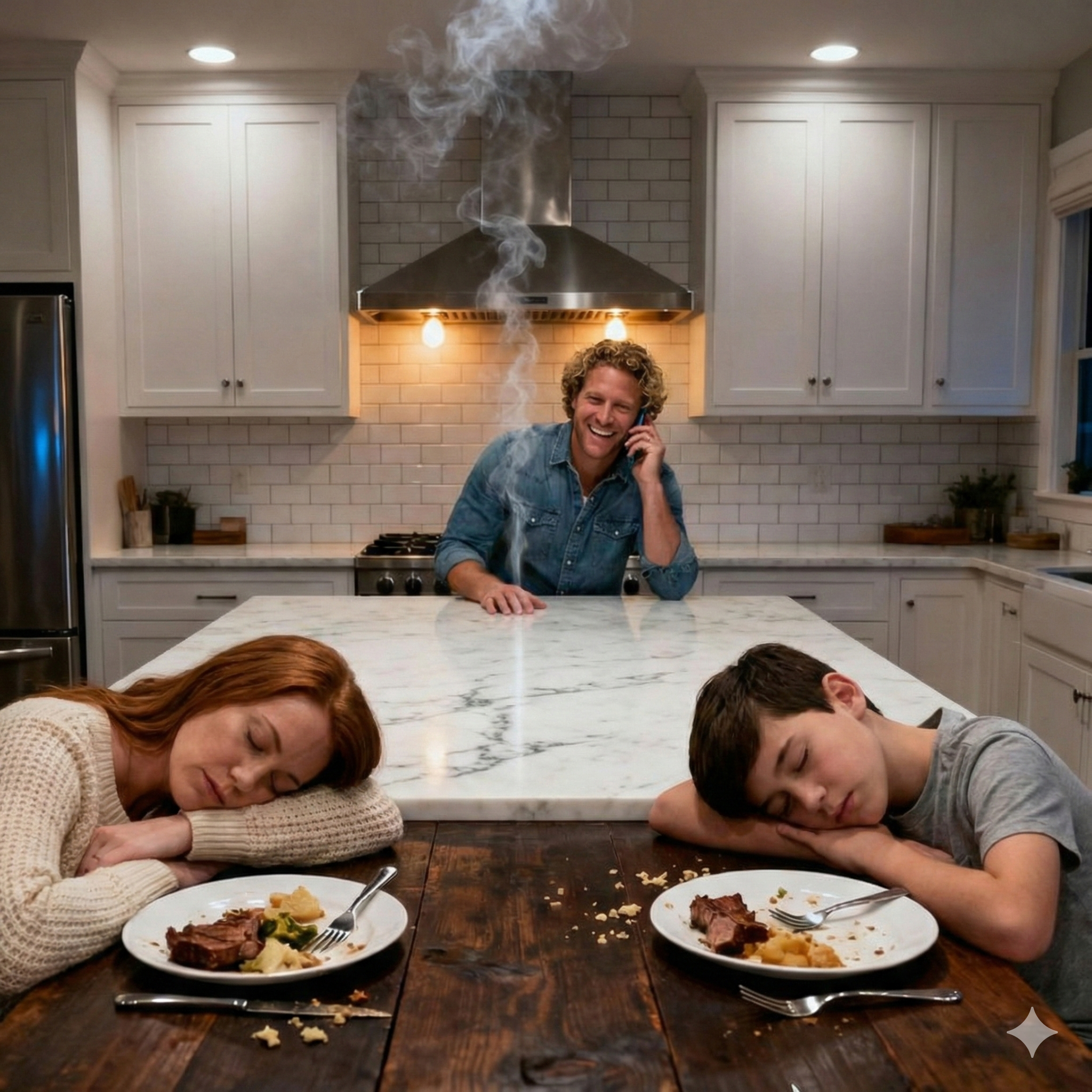 My husband cooked dinner, and right after my son and I ate, we collapsed. Pretending to be unconscious, I heard him on the phone saying, “It’s done… they’ll both be gone soon.” After he left the room, I whispered to my son, “Don’t move yet…” What happened next was beyond anything I could have imagined…