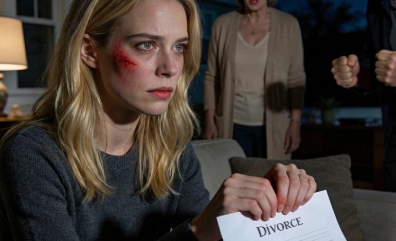 When my husband slapped me for not cooking because I had a 40°C fever, I signed the divorce papers. My mother-in-law yelled, “Who do you think you’re scaring? If you leave this house, you’ll end up begging on the streets!” but I responded with a single sentence that left her speechless…